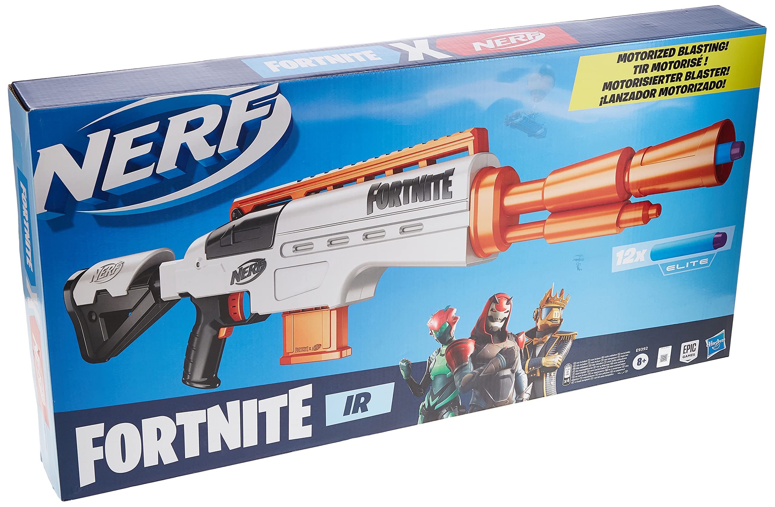 Nerf Fortnite IR Motorized Blaster - Dart-Blasting Fortnite Blaster Replica - 6-Dart Removable Clip, 12 Official Nerf Elite Darts