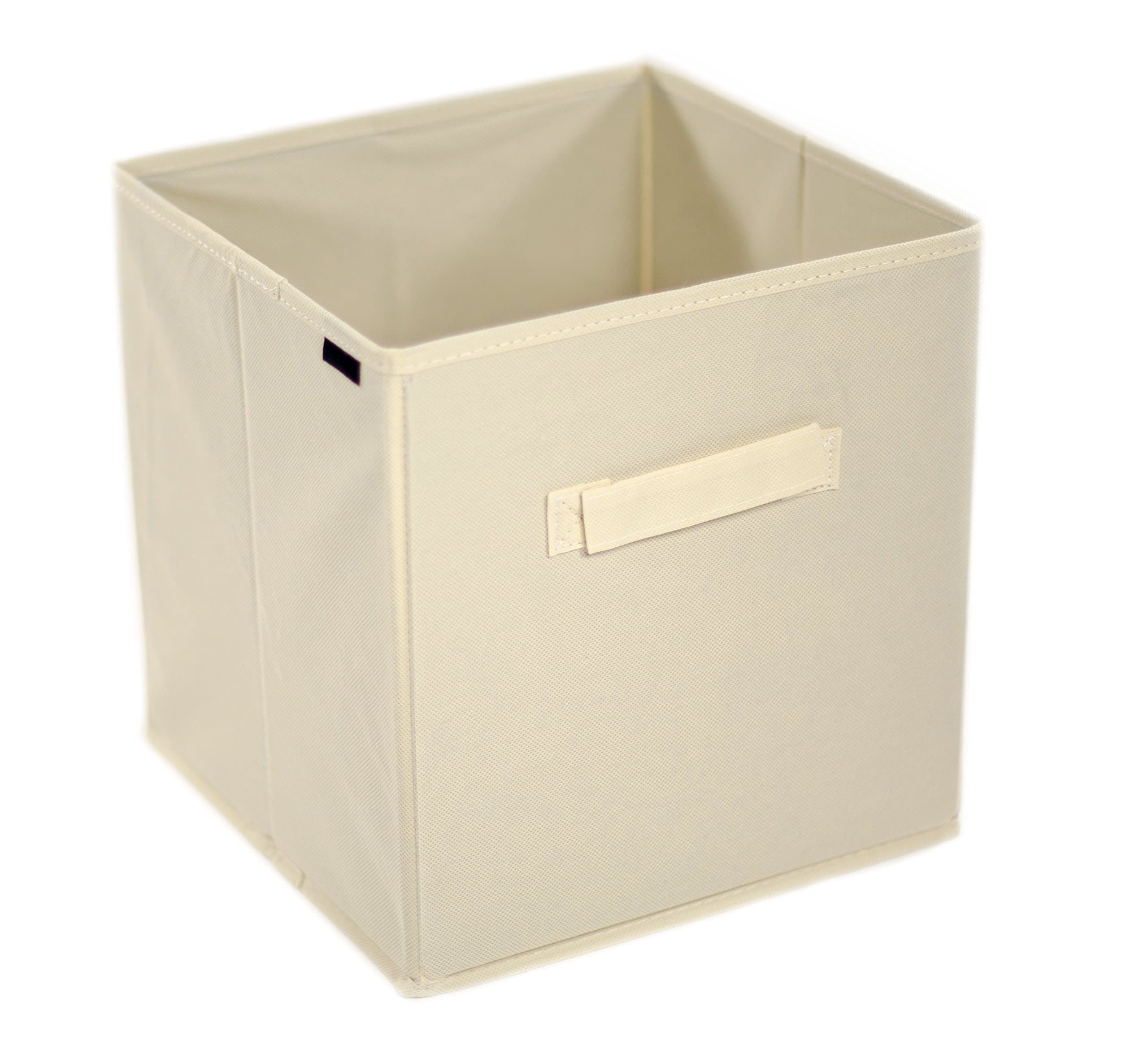 Foldable Fabric Storage Cubes. Basket Organization. Bin Organization. (6, Beige)