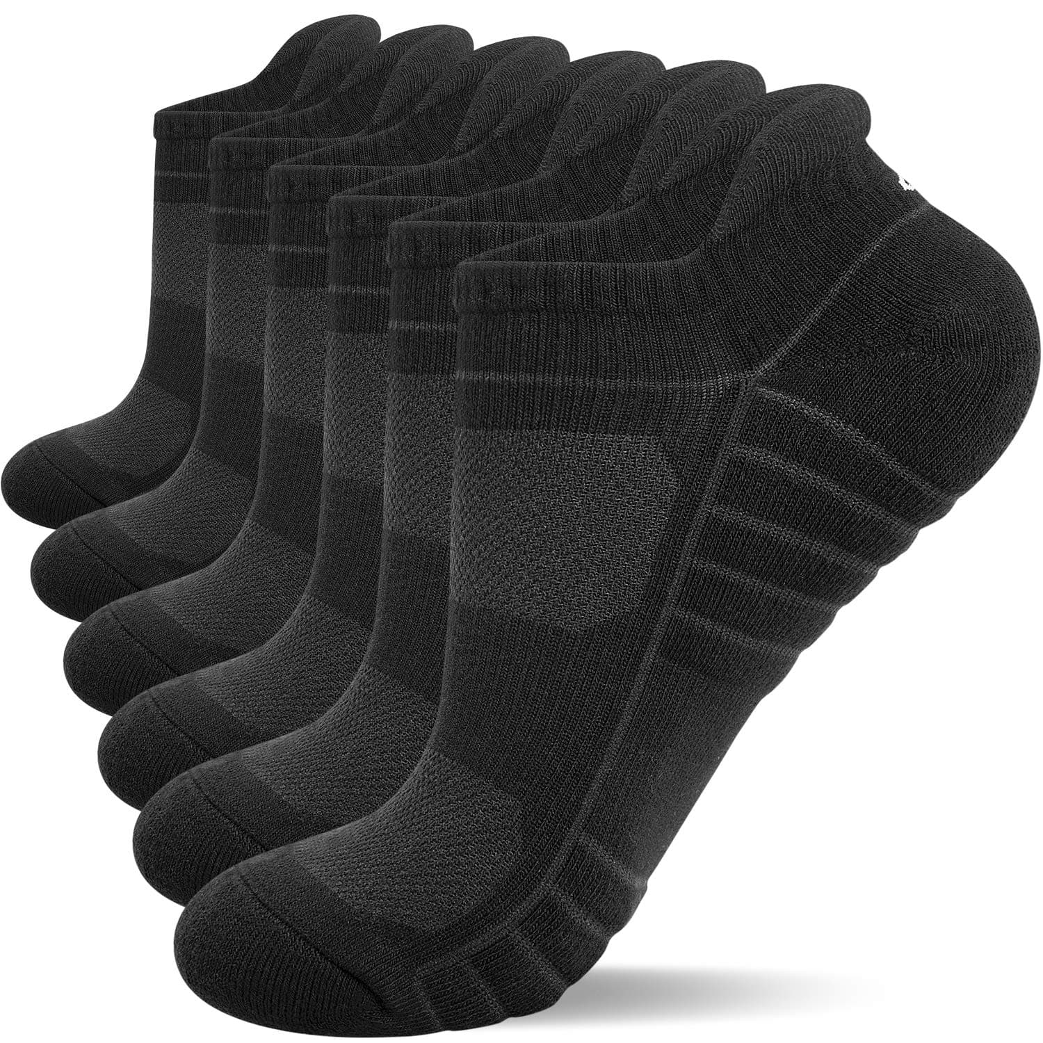 Lapulas Athletic Running Ankle Socks, Low Cut Cushioned Anti-Blister Tab Sports Socks Men Women 6Pairs