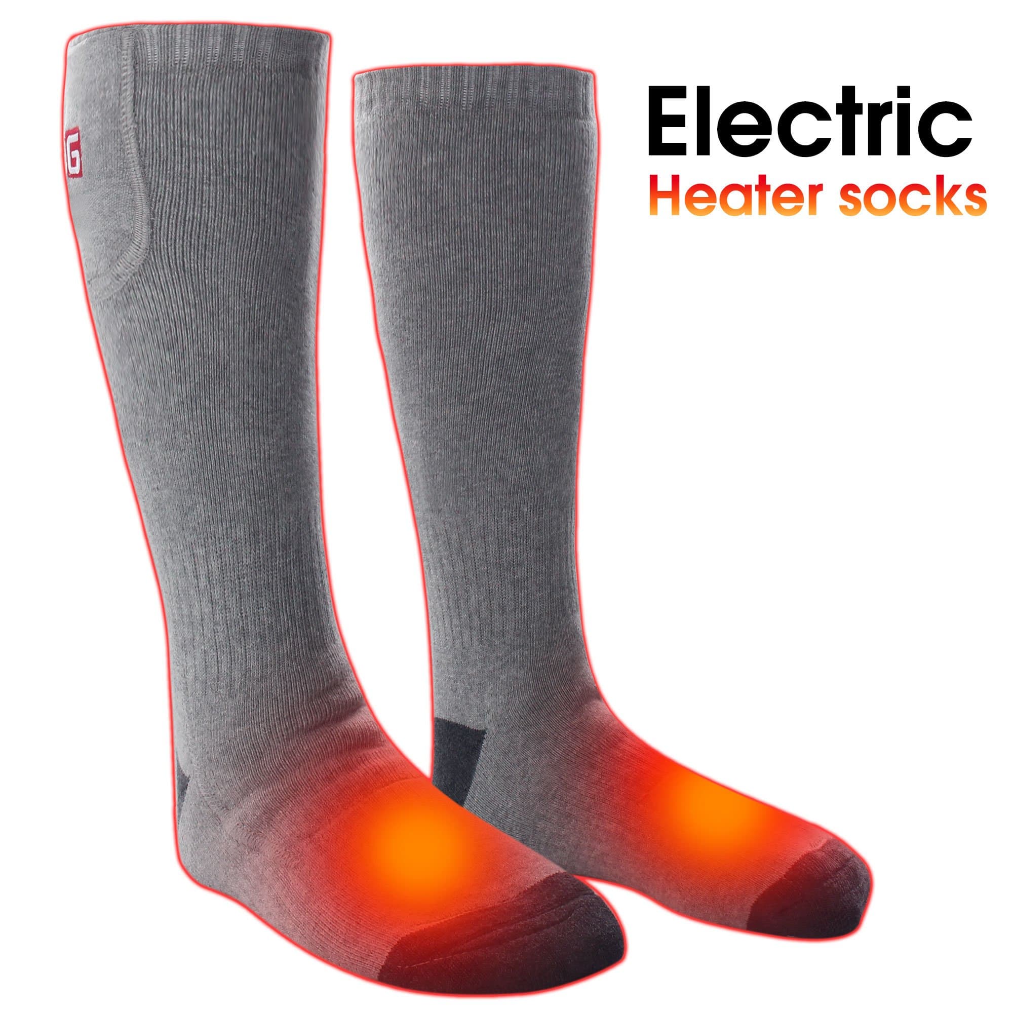 Heated Socks Electric Batteries Socks Foot Warmer Men Woman(Gray)