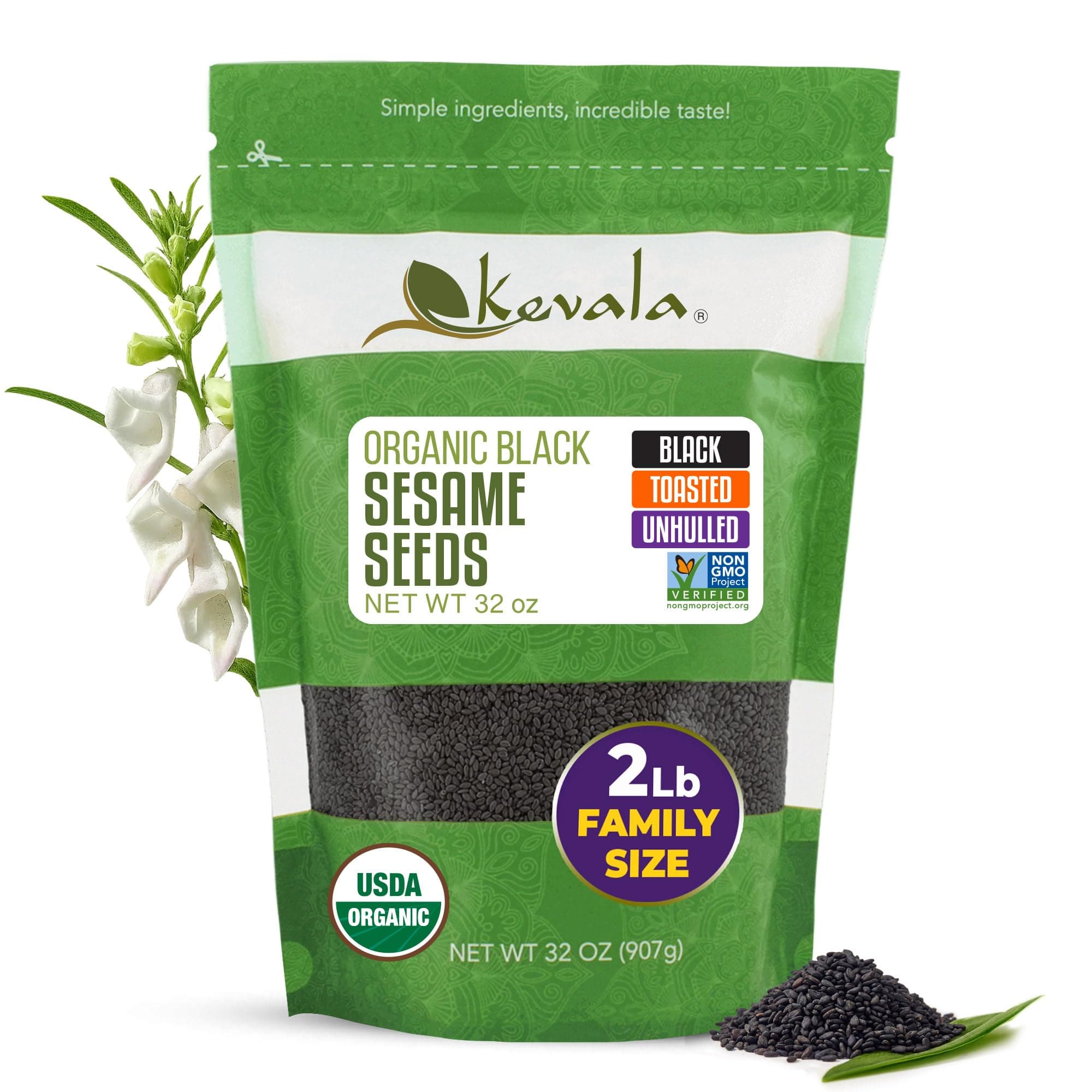 Organic Black Sesame Seeds 950ml (toasted)