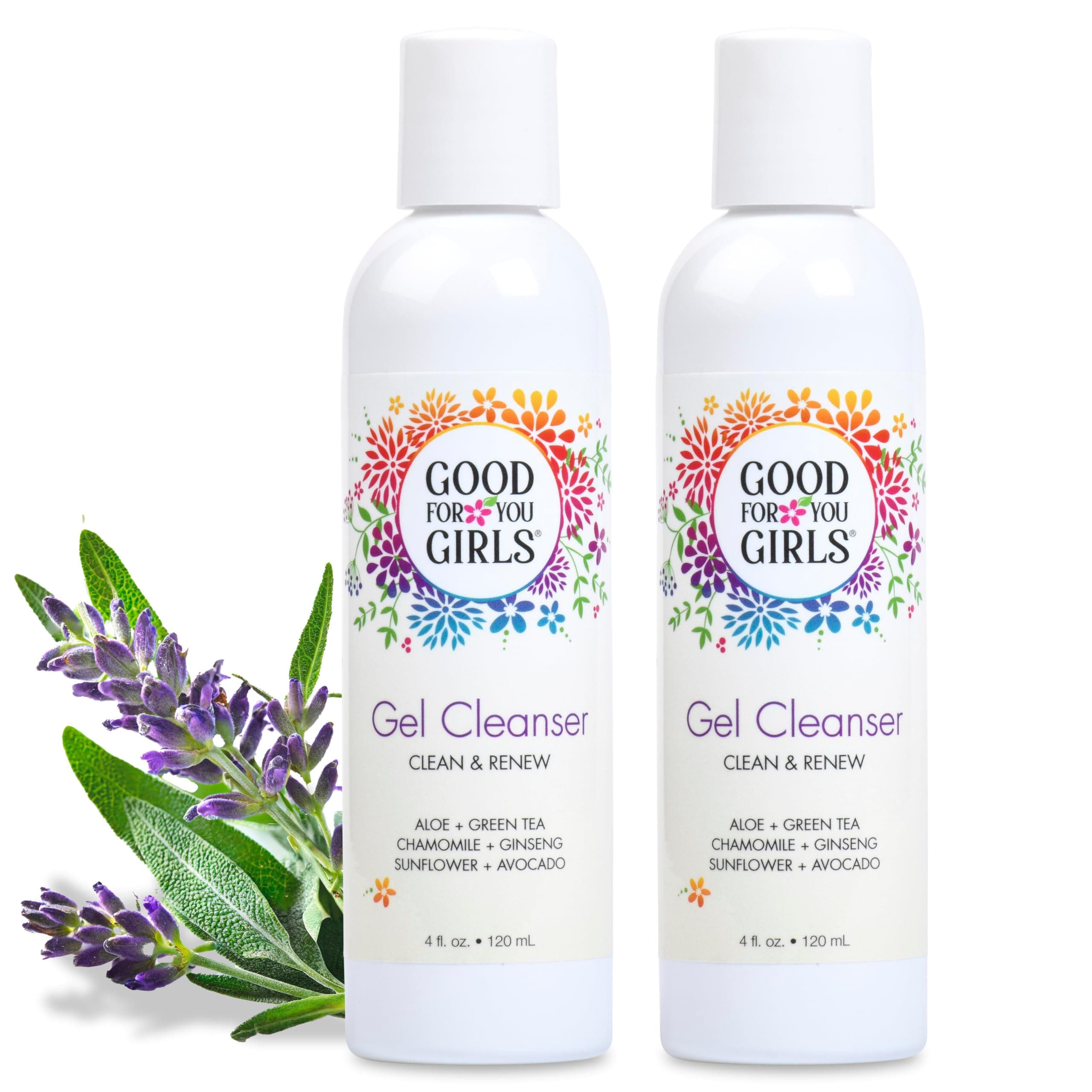 Good For You Girls Gel Facial Cleanser, Natural Aloe, Chamomile, Green Tea, Ginseng, Vitamin E, pH Balanced, Vegan, Gluten-Free, Kids, Pre teens & Teens, Made in the USA | Pack of 2 (4 Fl oz ea.)