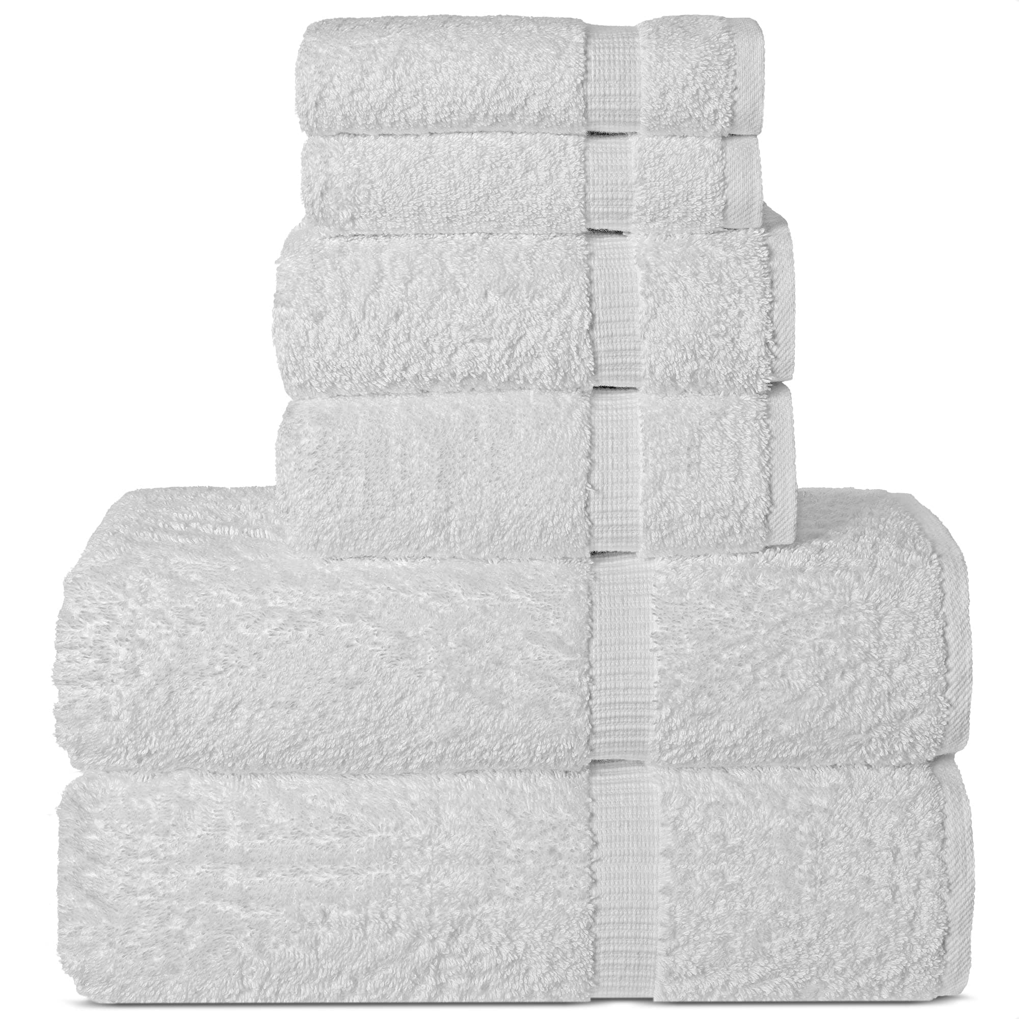 Chakir Turkish Linens 高級スパ&ホテル品質 プレミアムトルココットン タオル6点セット (バスタオル2枚、ハンドタオル2枚、洗面タオル2枚)