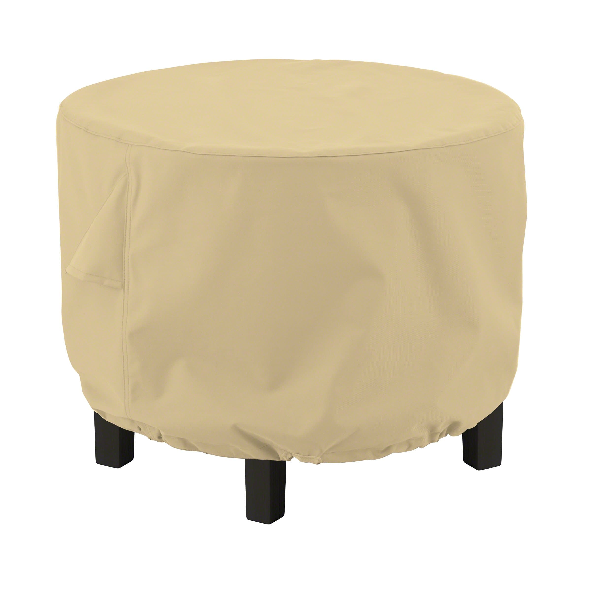 Terrazzo Water-Resistant 24 Inch Round Ottoman/Coffee Table Cover, Outdoor Table Cover