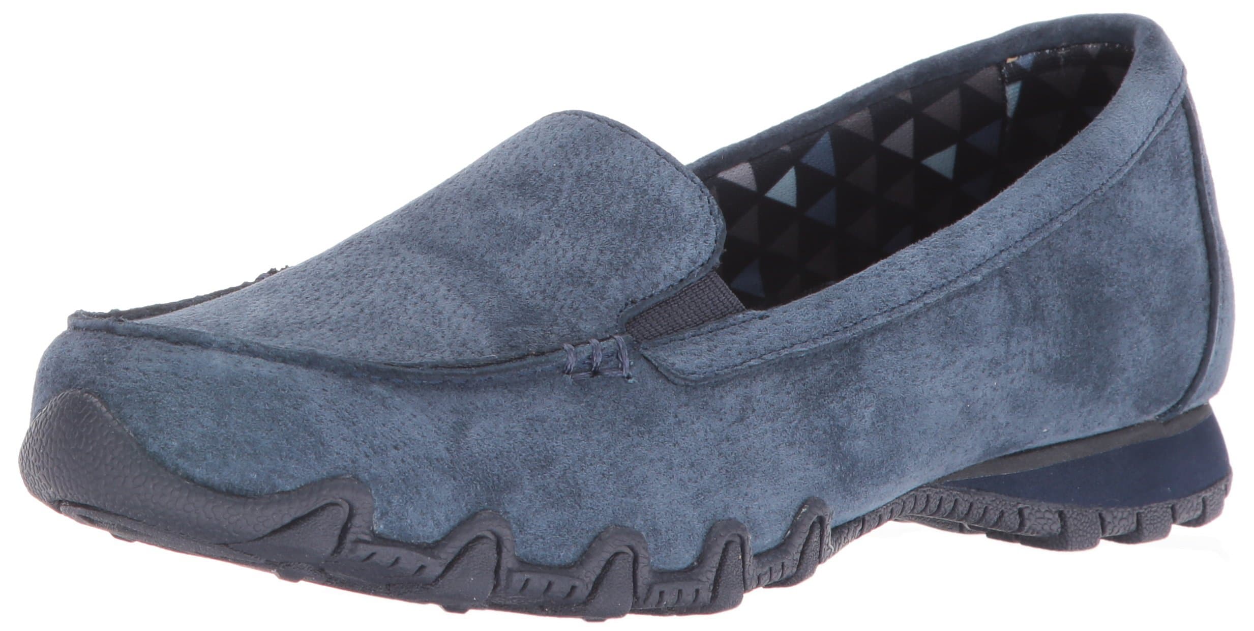 Skechers Women's Bikers Pedestrian Memory Foam Slip-On Moccasin,8.5 W US,Navy Suede