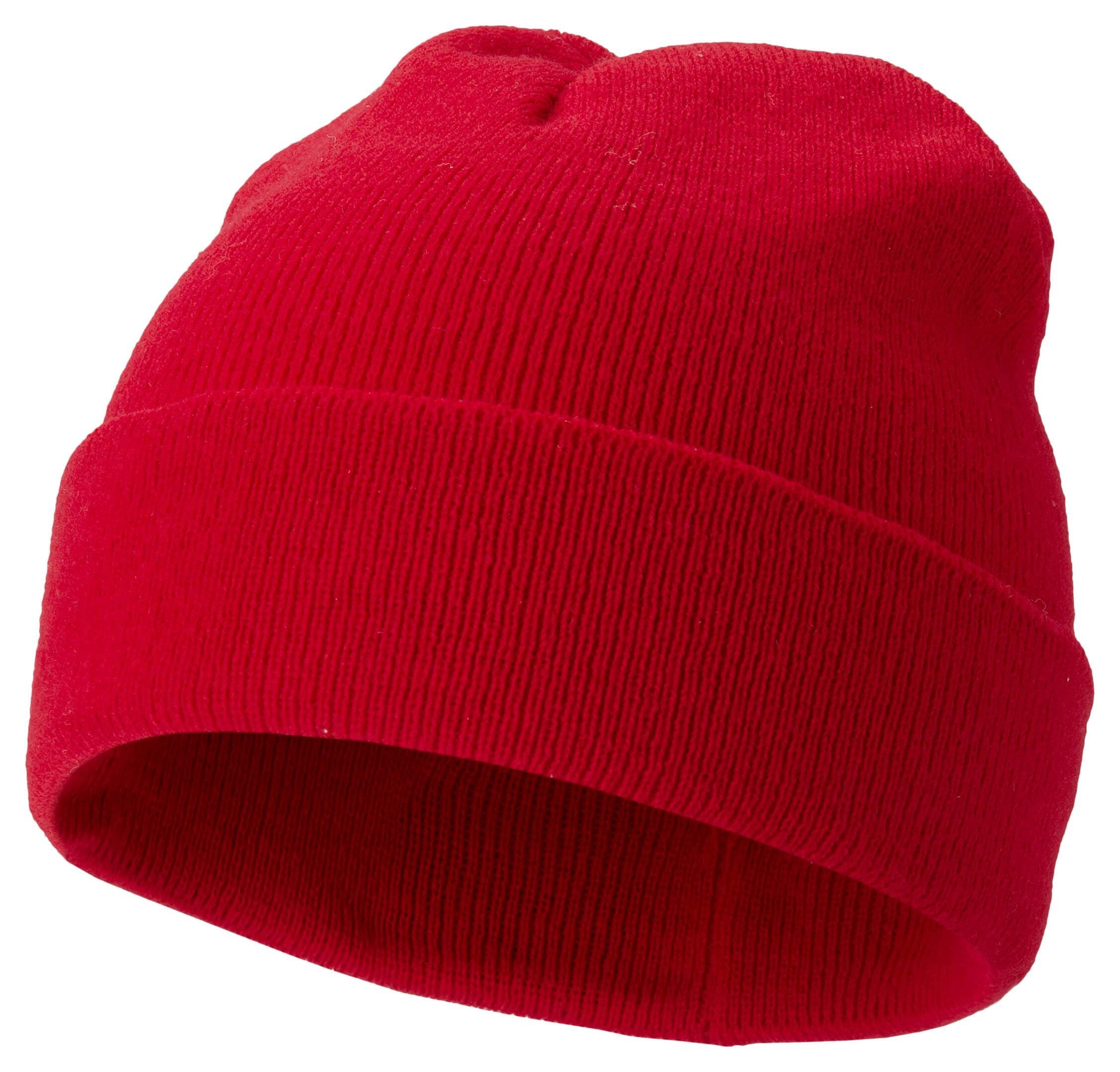 U.S. Knitted Beanie Beany Cap Hat - 4 Colours Black Red Navy Grey (RED)