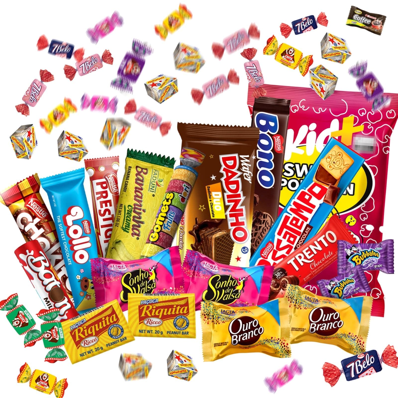BRAZILIAN CORNER Candy Variety Box | Mixed Cookies, Candies & Chocolates Snack Boxes | Brazilian Treats for Adults, Kids & Teen | Great for Gifts, Home, School, College | 50 count Pack