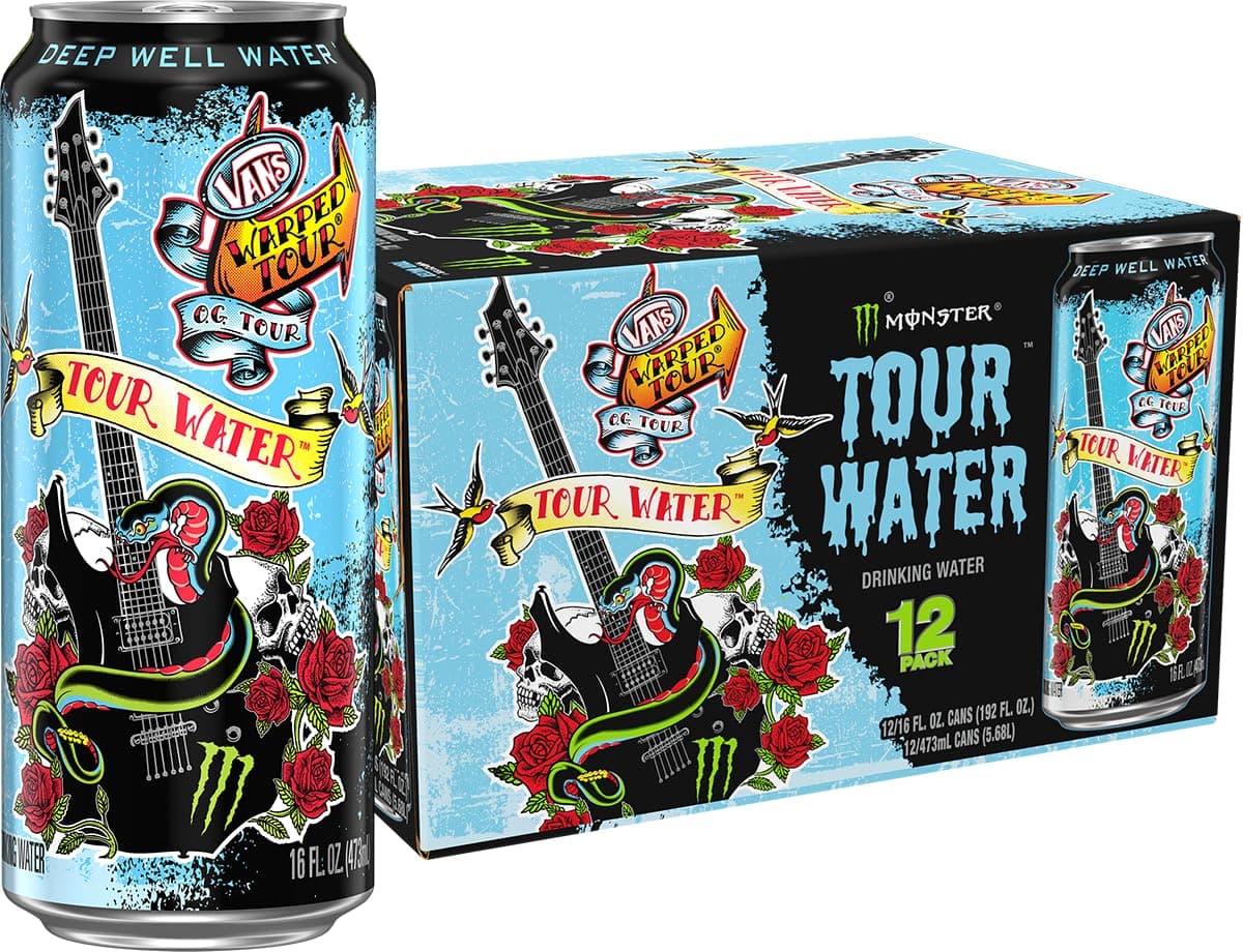 Tour Water by Monster Energy, Deep Well Water, 16oz (Pack of 12)