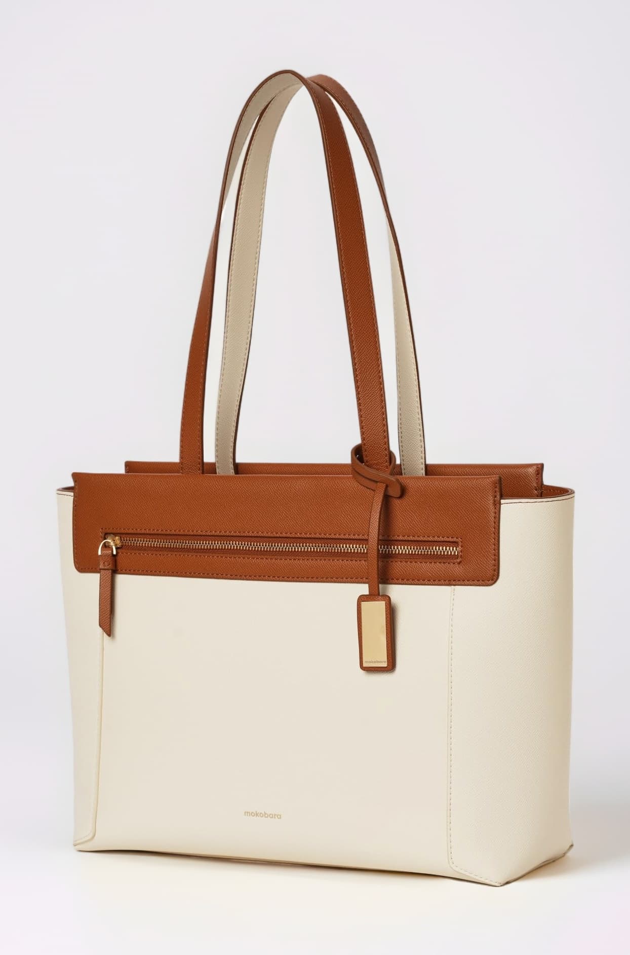 MOKOBARA | The Dawn Tote Shoulder Bag Fits upto 14" Laptop, Perfect For Work & Daily Use, Crafted With Vegan Leather, Designed For Women