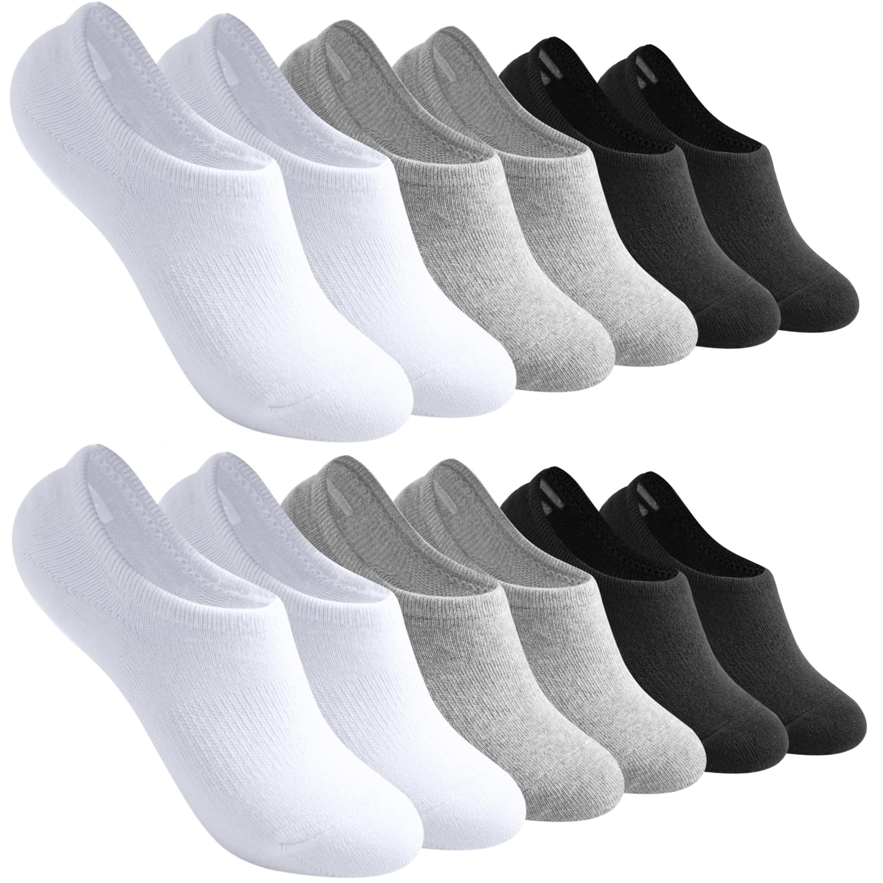 No Show Socks for Women - Low Ankle Footies for Sneakers, Athletic Anti-Slip Invisible Liner, 6/8 Pairs