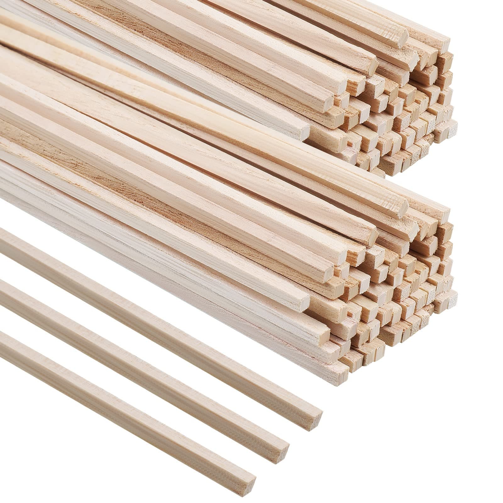 240 Pcs Balsa Wood Sticks 1/8" x 12" Square Wooden Dowels Rods Balsa Wood Strips Wooden Furring Strips Hardwood Sticks for Crafts DIY Supplies Projects Models Making