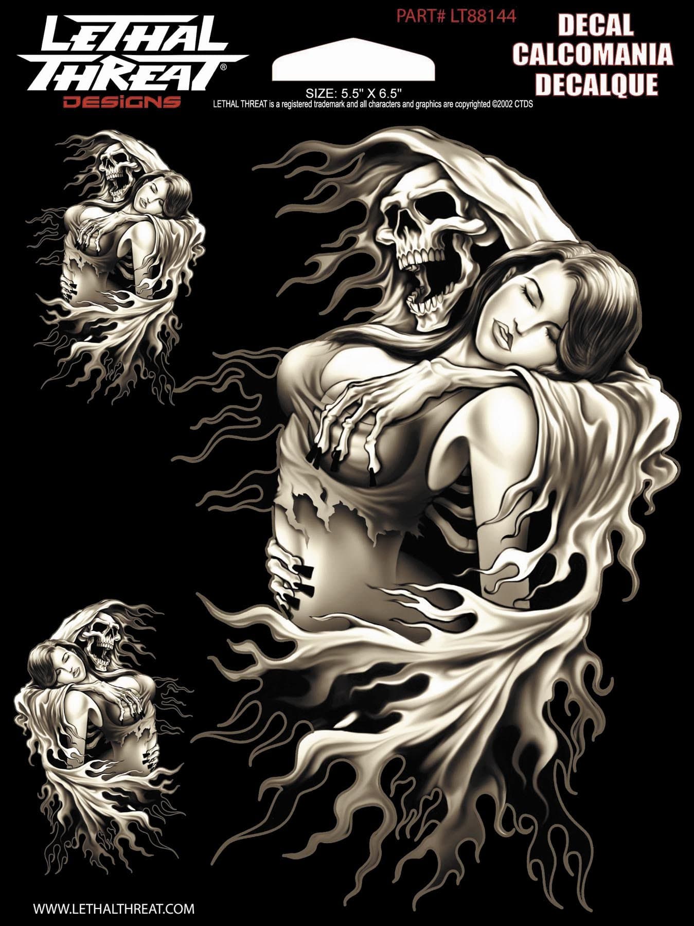 Lethal Threat LT88144 Decals Reaper Girl 6x8 4pk