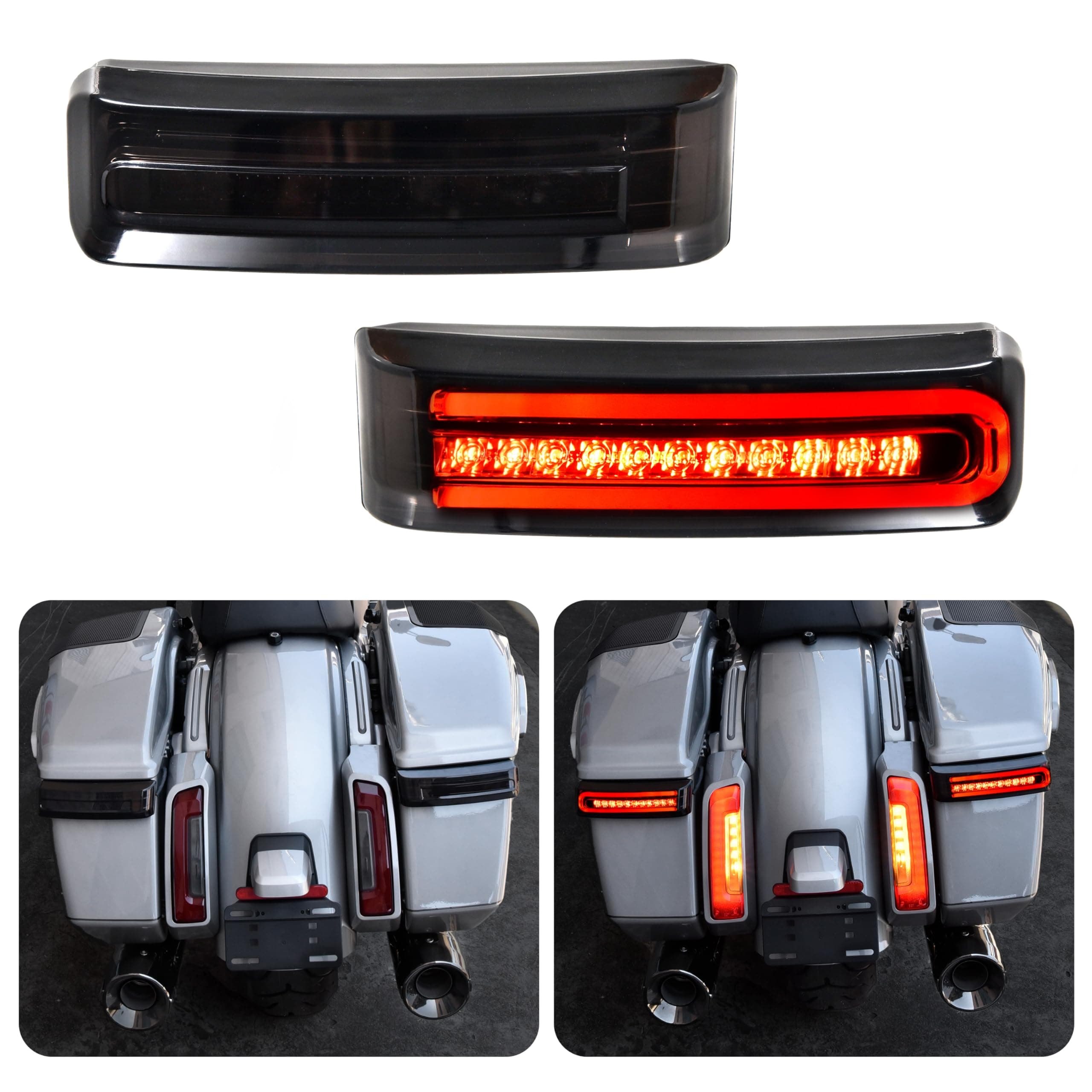 LED Saddlebag Light for CVO Road Street Glide 23-26, Side Luggage Run Brake Turn Signal for Harley FLHX FLTRX FLTRXSTSE 24-26 FLHXU 25-26 FLHXL FLTRXL FLHXLSE FLHXSTSE 2026-later Accessories