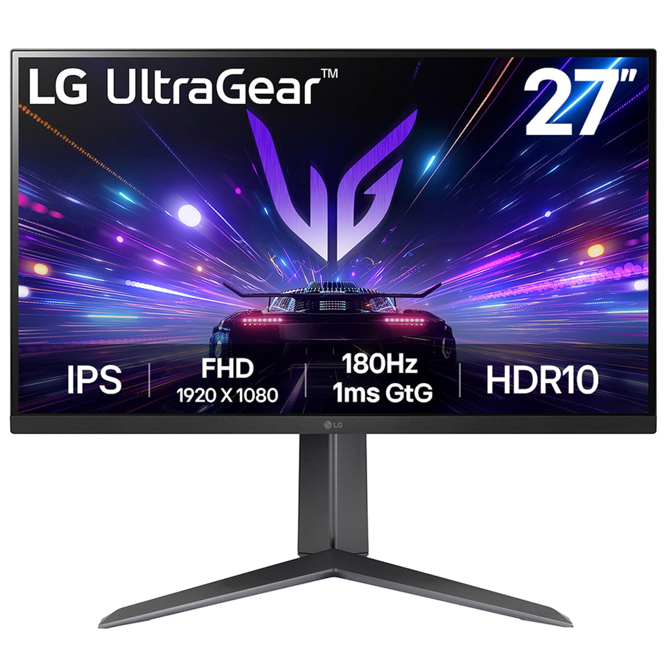 Ultragear Gaming Monitor 27GS65F, 27 Inch, 1080p, 180Hz, 1ms, IPS Display, HDR 10, NVIDIA G-Sync Compatible & AMD FreeSync , Smart Energy Saving, DisplayPort, HDMI