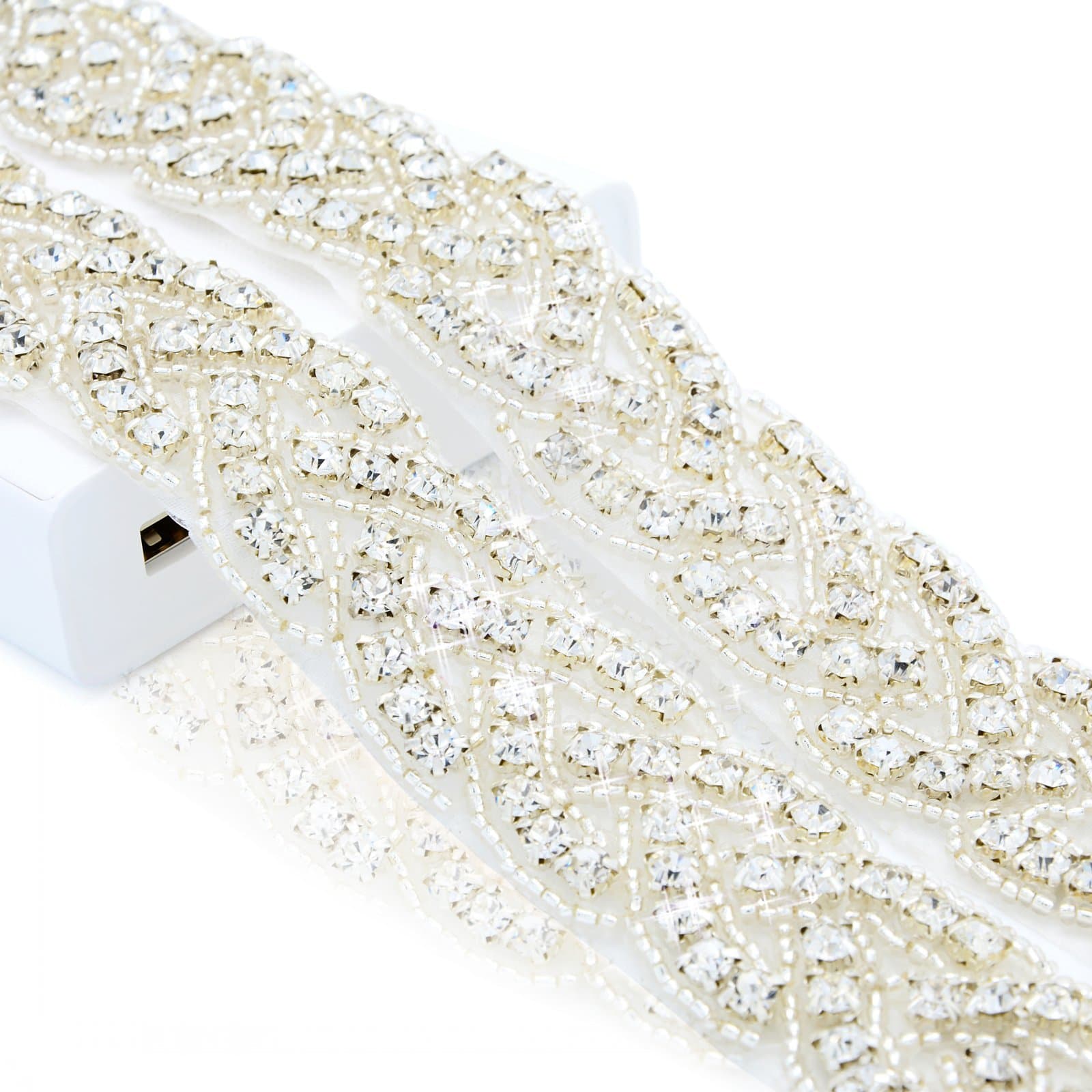 ShiDianYi Crystal Trim 1 Yard Rhinestone Trim Bridal DIY Wedding Headpiece