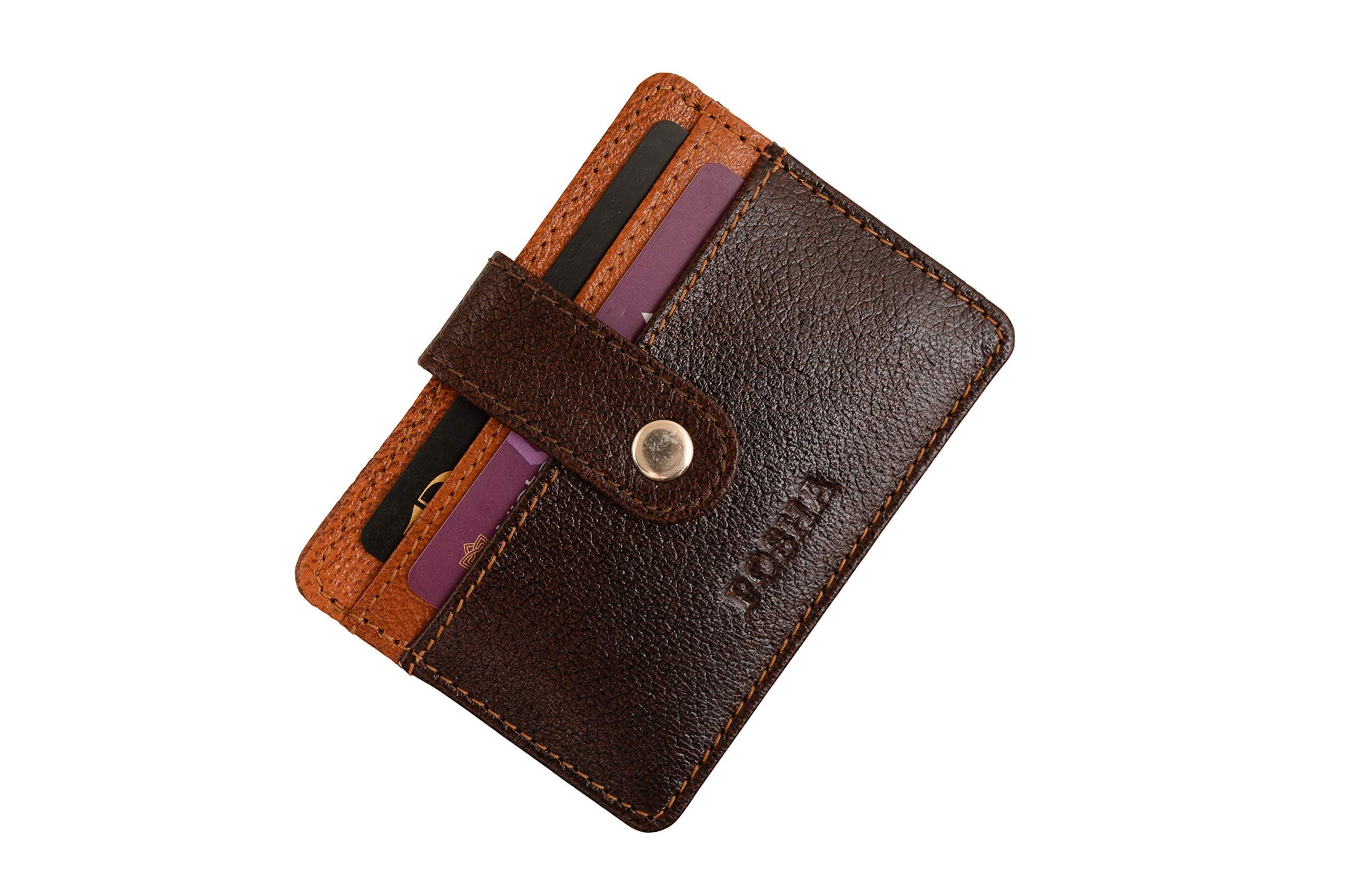 Posha Burgundy Leather Unisex Card Holder (WLMTN33)