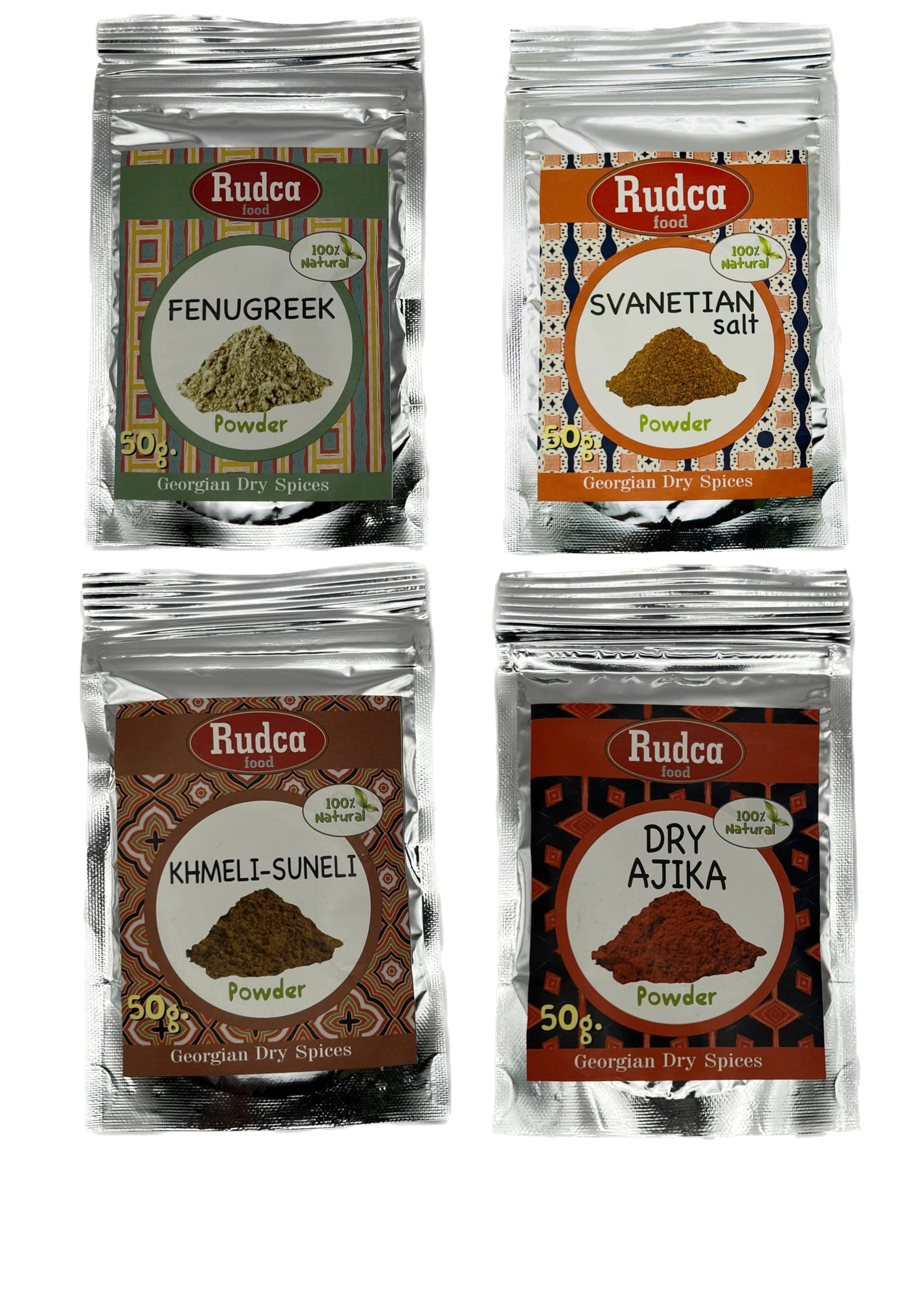 From Georgia Spices4 Flavor Khmeli Suneli, Utsho Suneli, Svanetian Salt, Dry Ajika