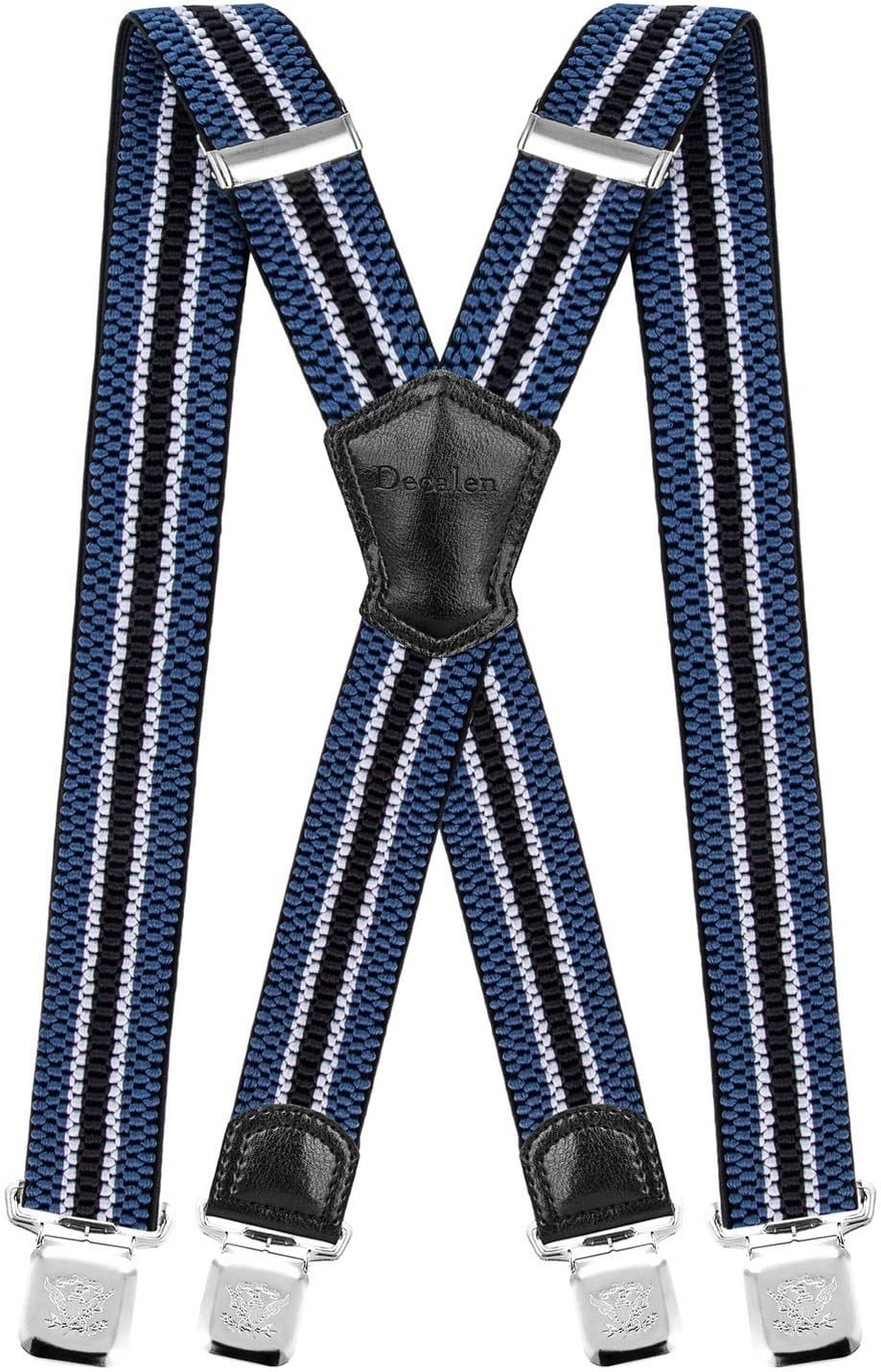 Decalen Mens Braces with Very Strong Metal Clips Wide 4 cm 1.5 inch Heavy Duty Suspenders One Size Fits All Men and Women Adjustable and Elastic X Form