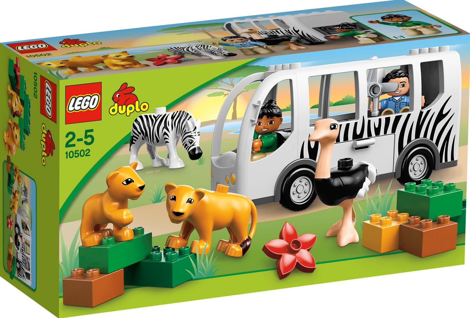 Lego Duplo 10502 Zoo Bus Safari Animals Ostrich Zebra Lioness Lion New in Box Special Gift Fast Shipping and Ship Worldwide
