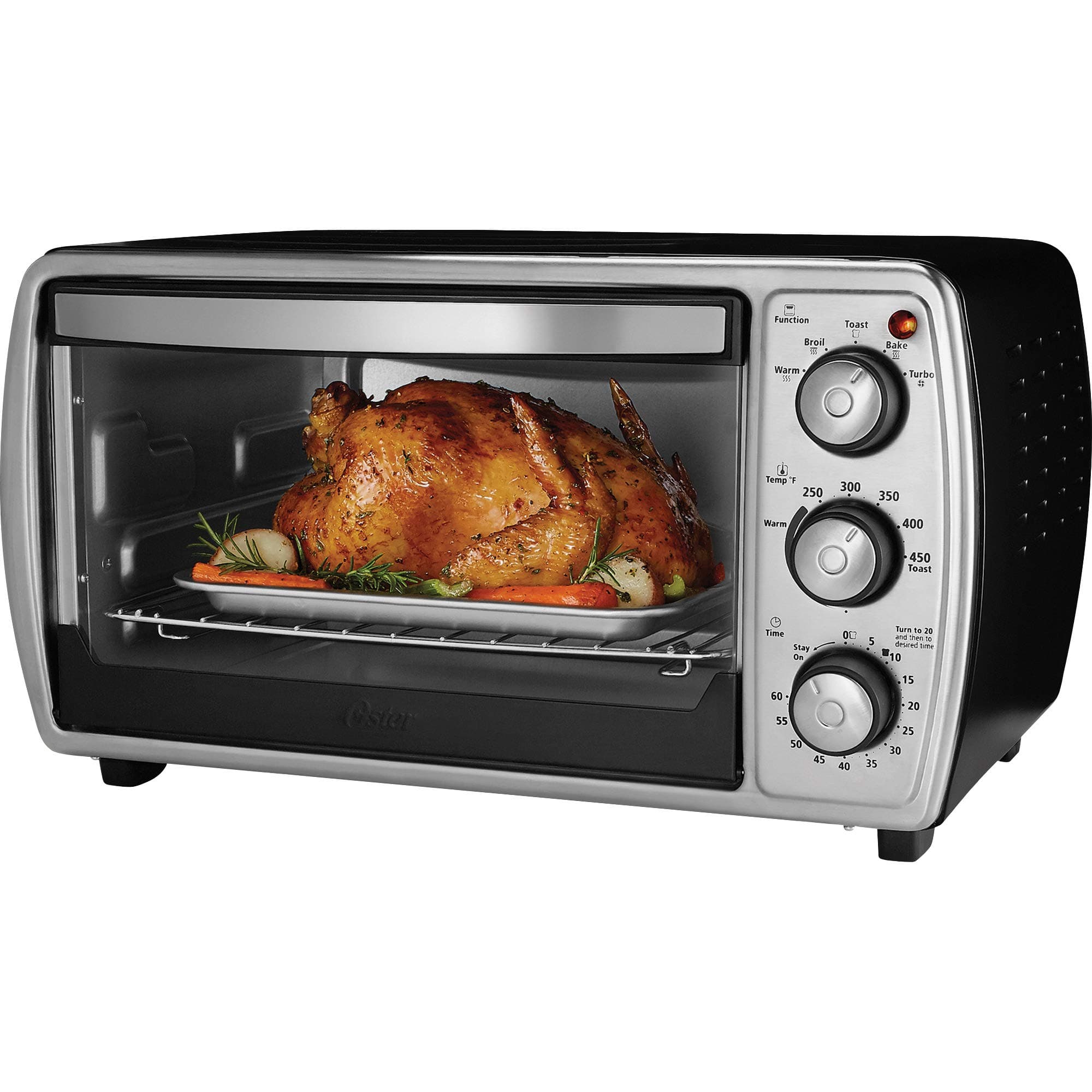 Oster TSSTTVCGBK Convection Countertop Oven with Easy to Use Dial Controls, Silver