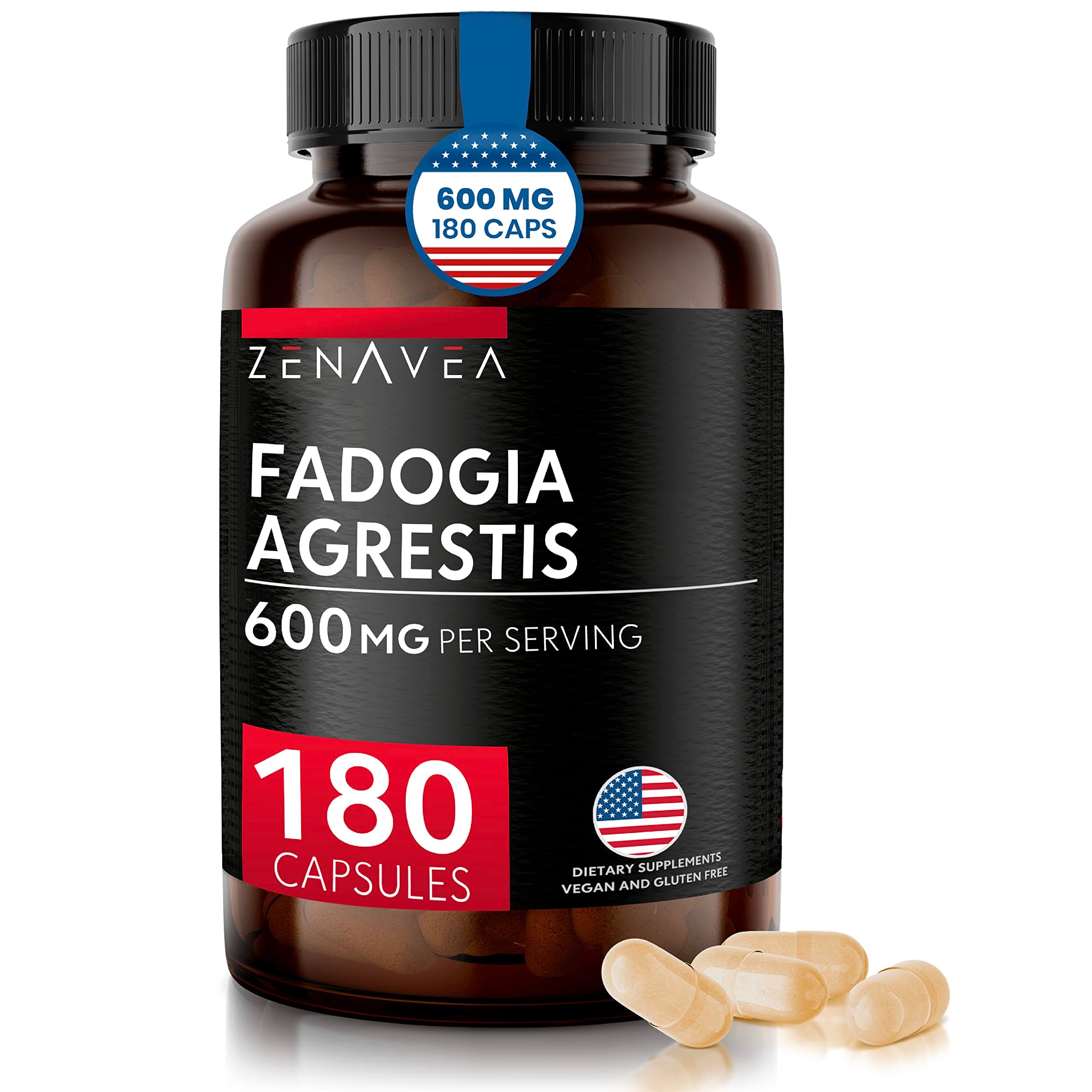 Fadogia Agrestis 600mg Extract - 180 Capsules 3-Months Supply - Fadogia Supplement Supports Energy - Made in The USA