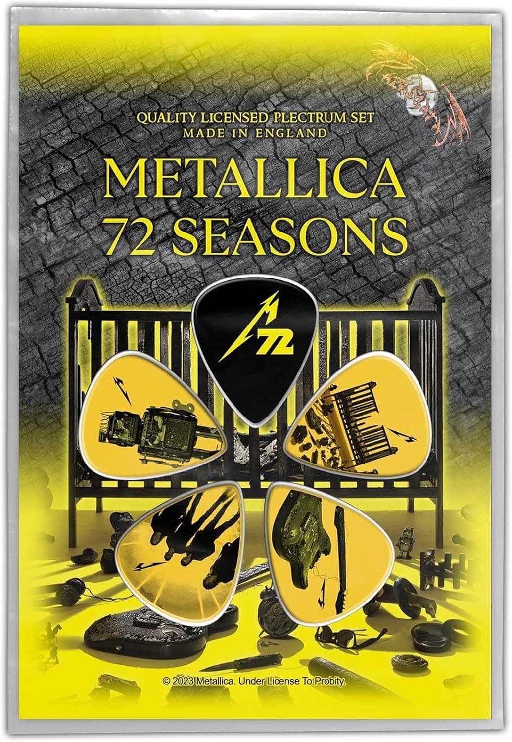 Metallica Guitar Picks 72 Seasons Official Black 5 pack Plectrum One Size