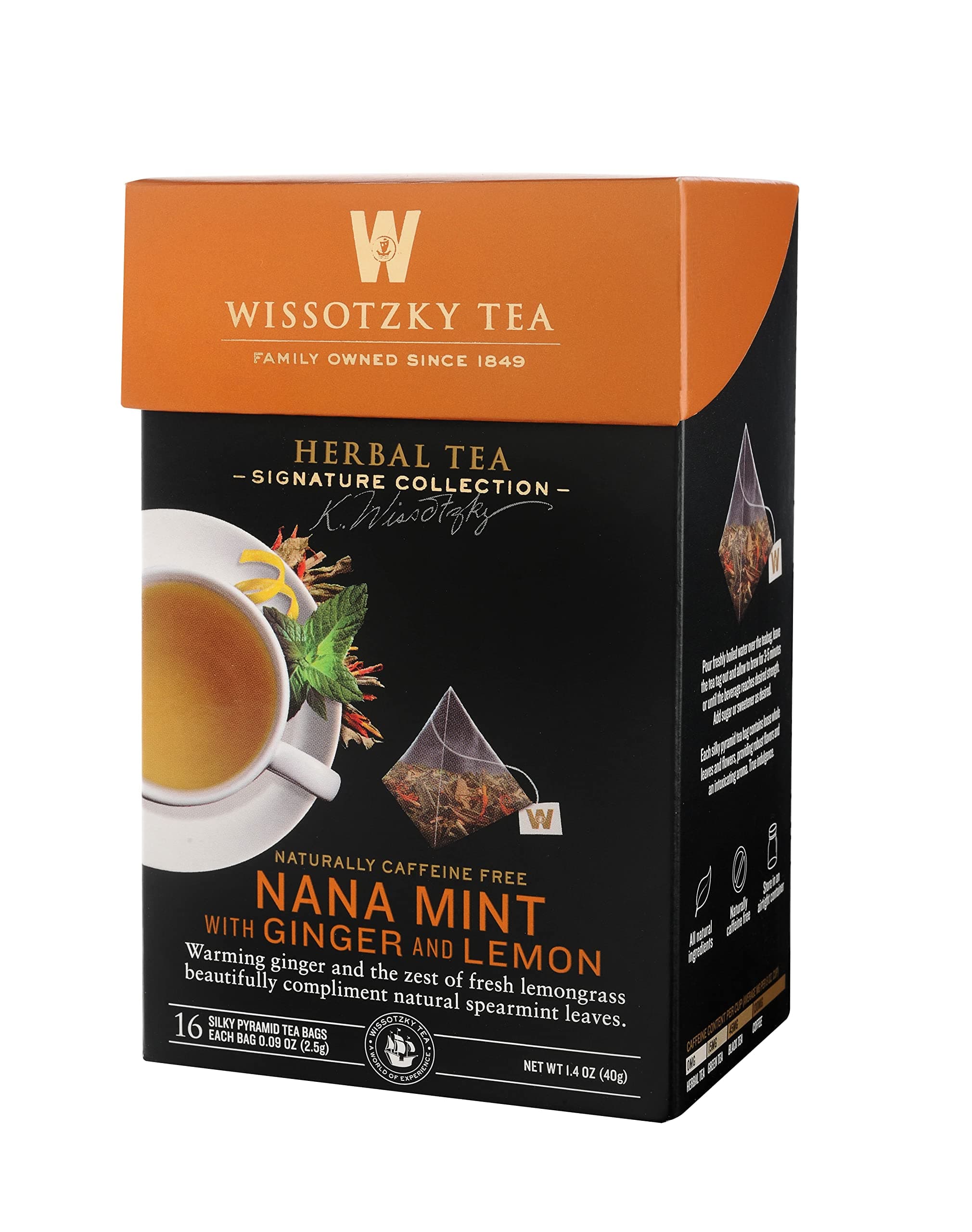 Tea Signature Collection Nana Mint with Ginger and Lemon Tea, 1.4 Ounce (16 Count)