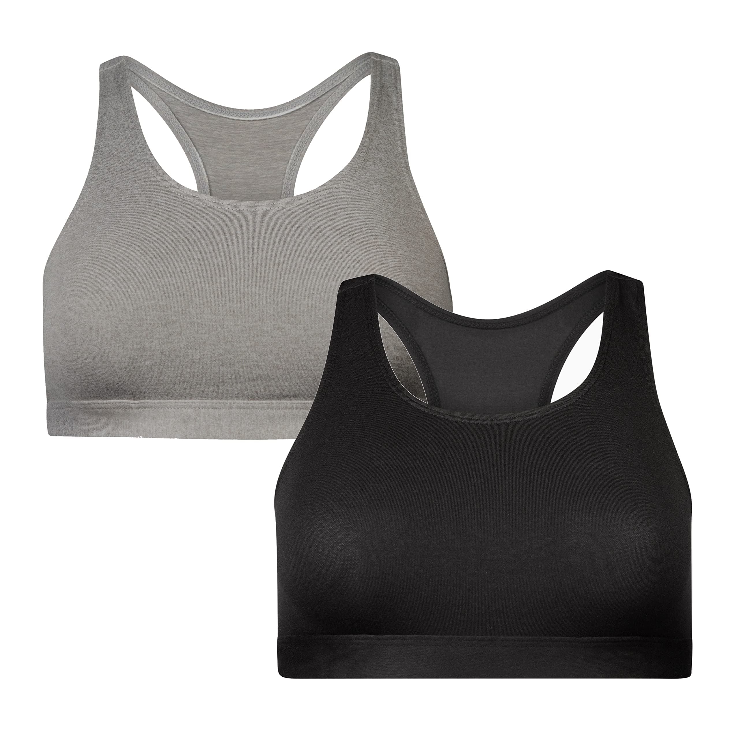 Girls and Teens Racerback Active Sports Bra, Breathable, Lightweight, Multipacks