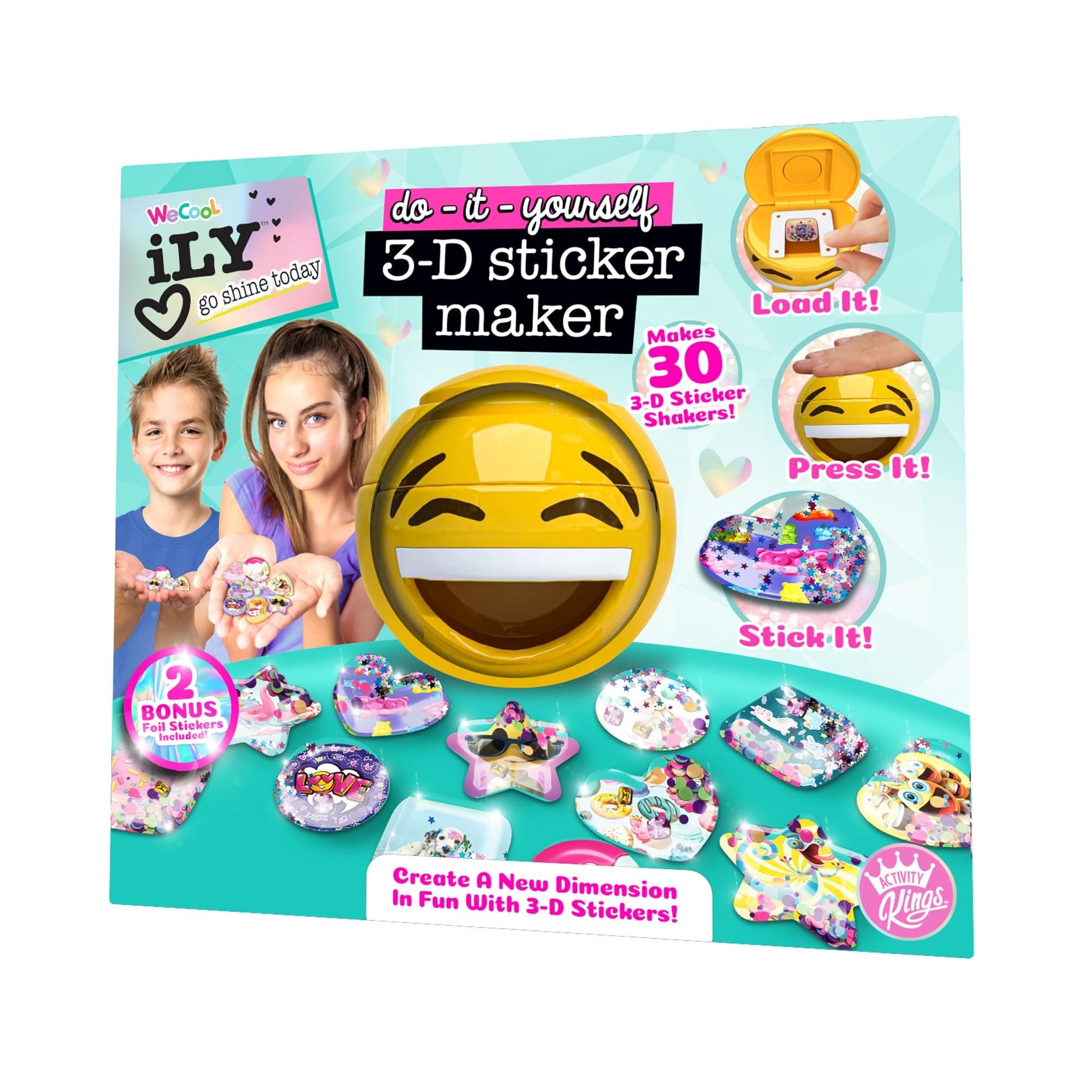 ACTIVITY KINGS ILY DIY 3D Sticker Maker – Arts & Crafts Kit for Kids Ages 6+ | Makes 30 Custom Stickers Fun & Creative Toy Gift for Boys & Girls