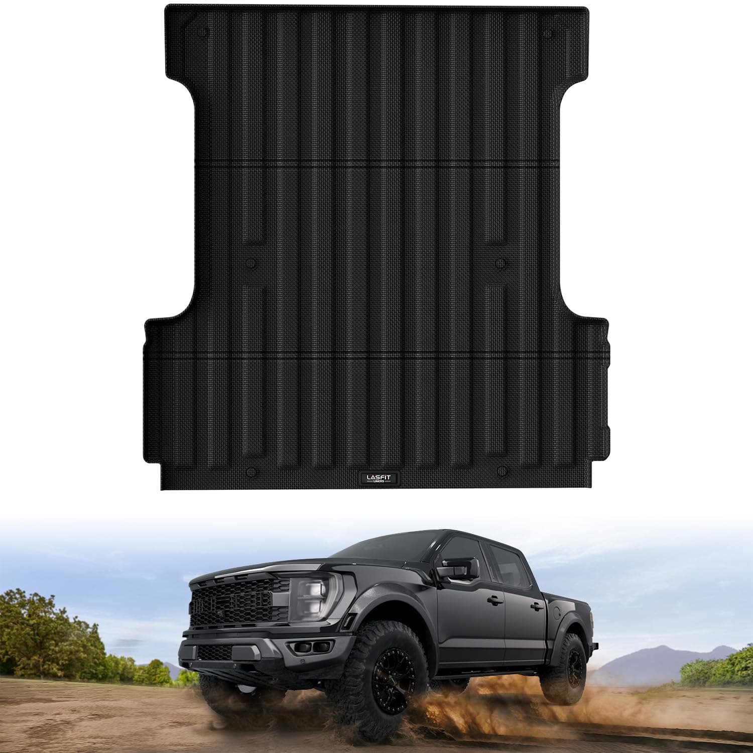 LASFIT 5.5ft Bed Mat for Ford F-150 2015-2023| F150 Lightning 2022 2023 67.1" Trcuk Bed Box Liner TPE All Weather Protector Durable & Easy Clean-Not Fit for Drop in Bedlienr