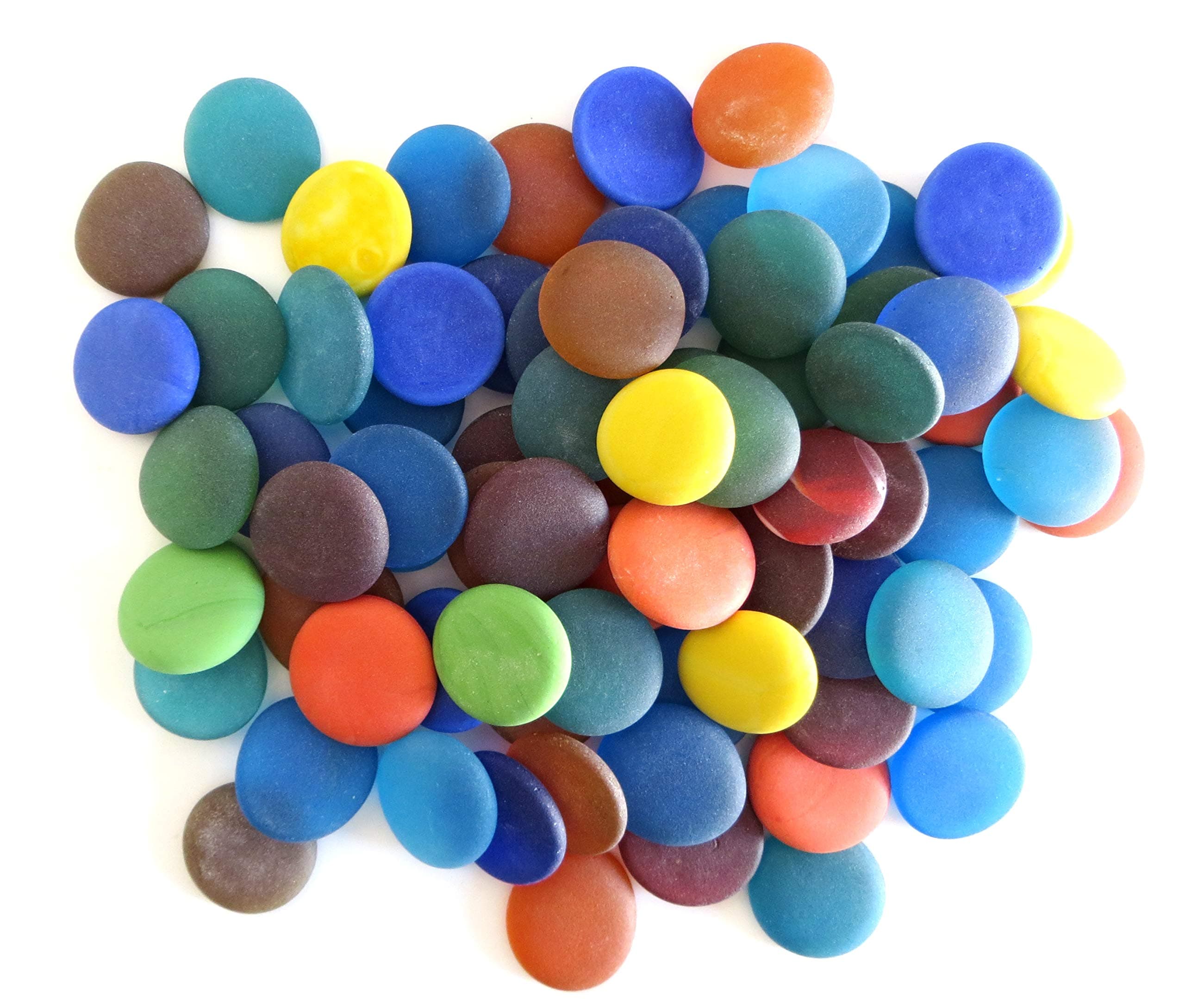 Sea Stones, Frosted Replica Sea Glass, Summer Colors, 50 oz. Jar. Bright, Vibrant Large Nuggets. Make Wire Wrapped Jewelry, Mosaics, Decorate Frames and Mirrors. from Lifeforce Glass.