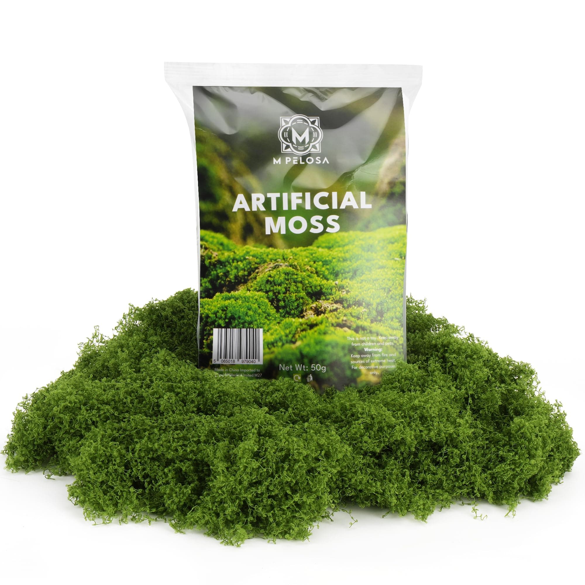 Artificial Moss – 50g - Natural Dark Green Faux Moss - for Arts and Crafts, Christmas and Easter Decorations, Landscaping, Floristry and More – Non-Toxic
