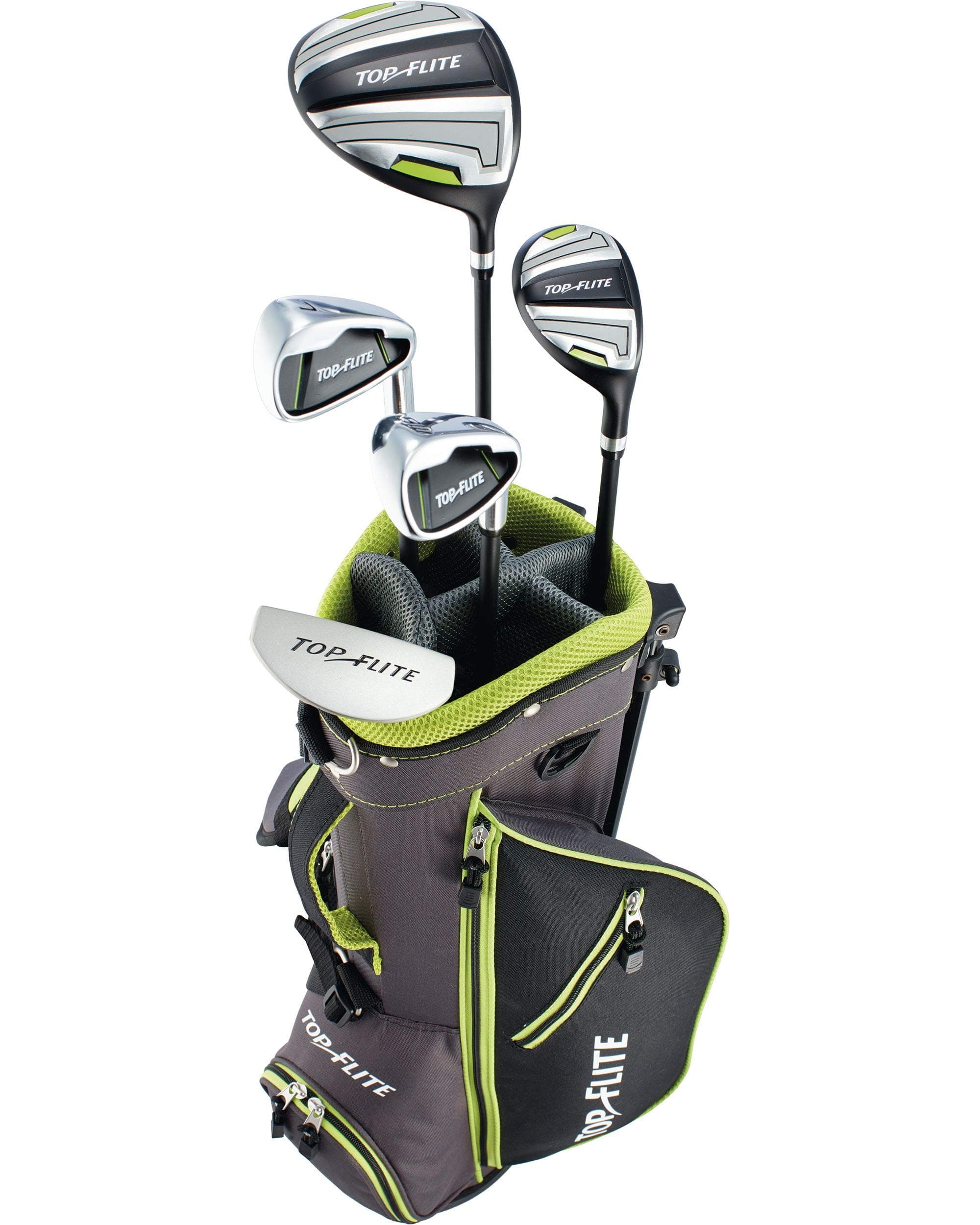 Top-Flite 2019 Kids' 8-Piece Complete Set – (Height 46” – 52”)-Grey/Volt-Right Hand