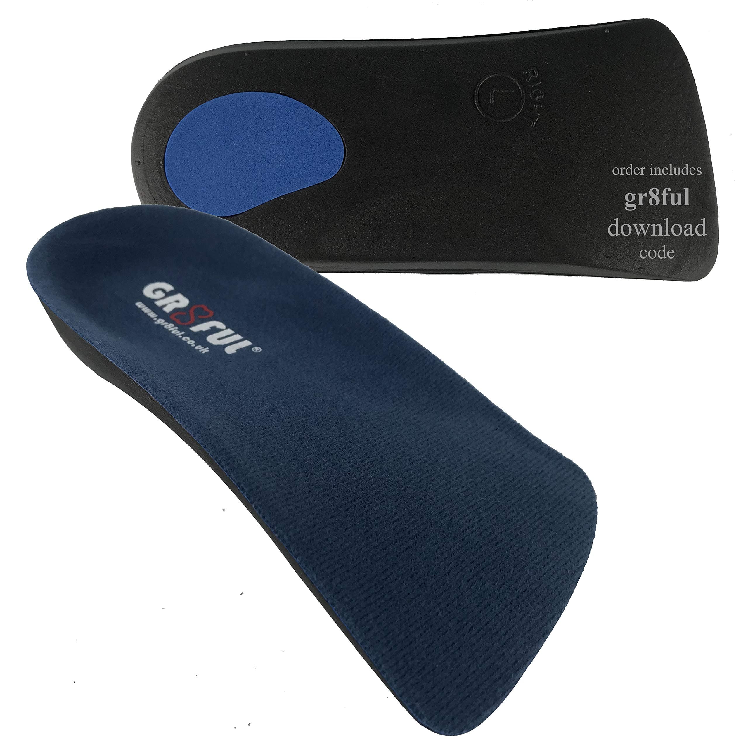 Orthotic Insoles for Plantar Fasciitis & Achilles Tendonitis | Arch Support for Flat Feet & Over-Pronation | Shock Absorbing Shoe Inserts for Men & Women | 1 Pair | 3/4 Length S