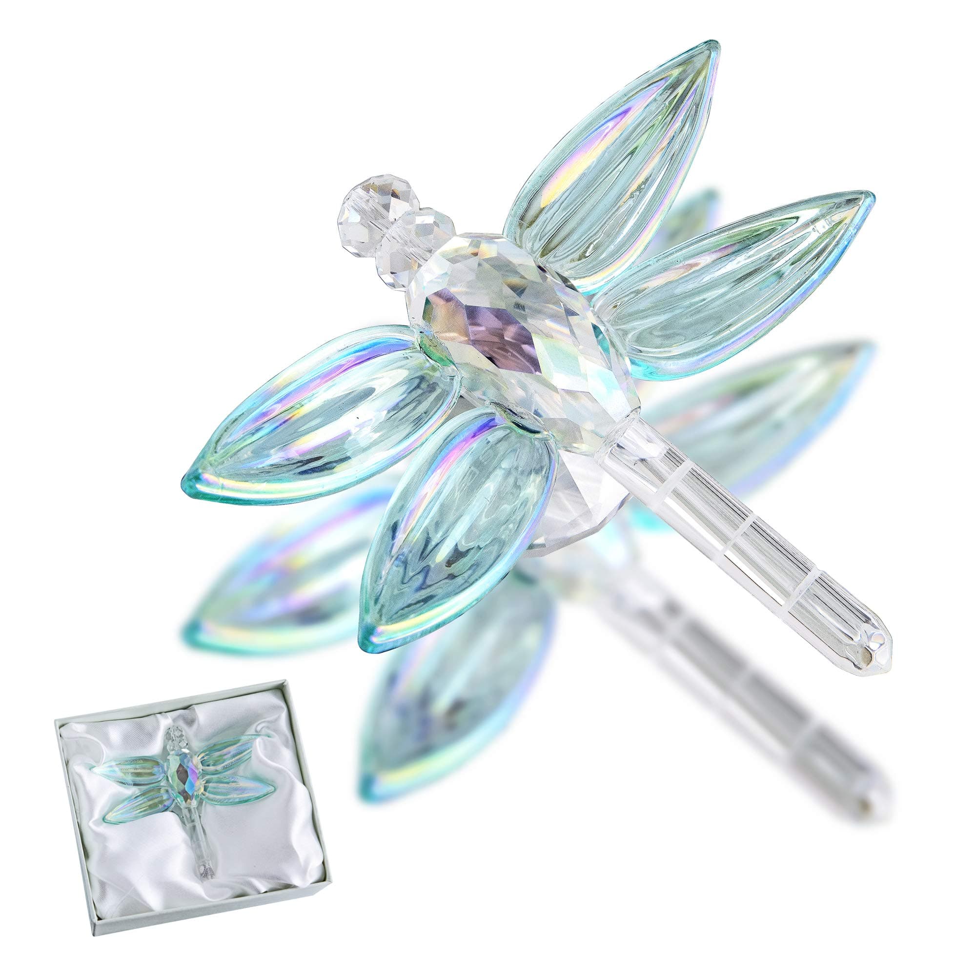 Crystal Dragonfly Figurine Glass Animal Figurines Collectibles Home Decor Paperweight