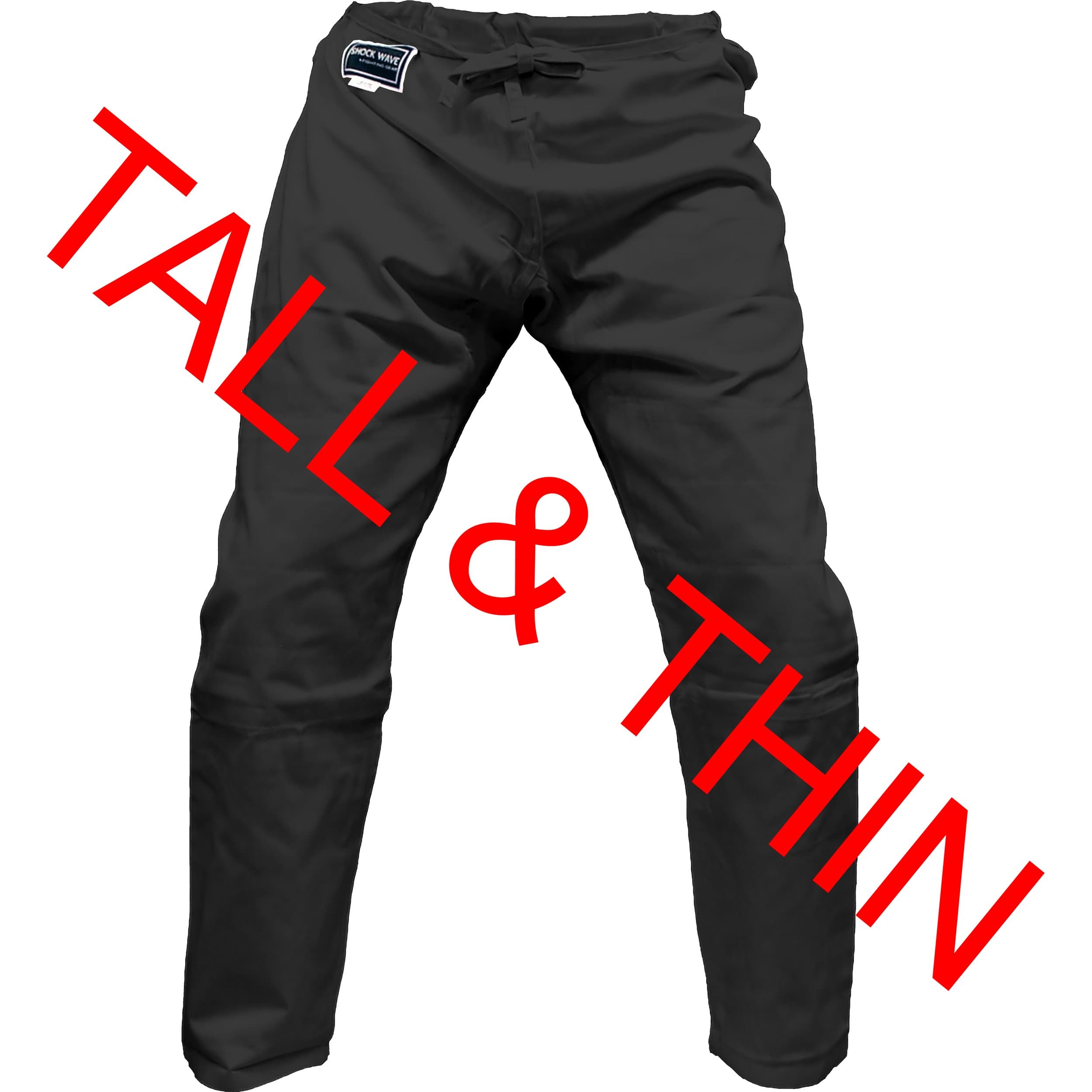 Piranha Gear Clearance Black Judo Grappling Pants TALL - Drawstring Waist