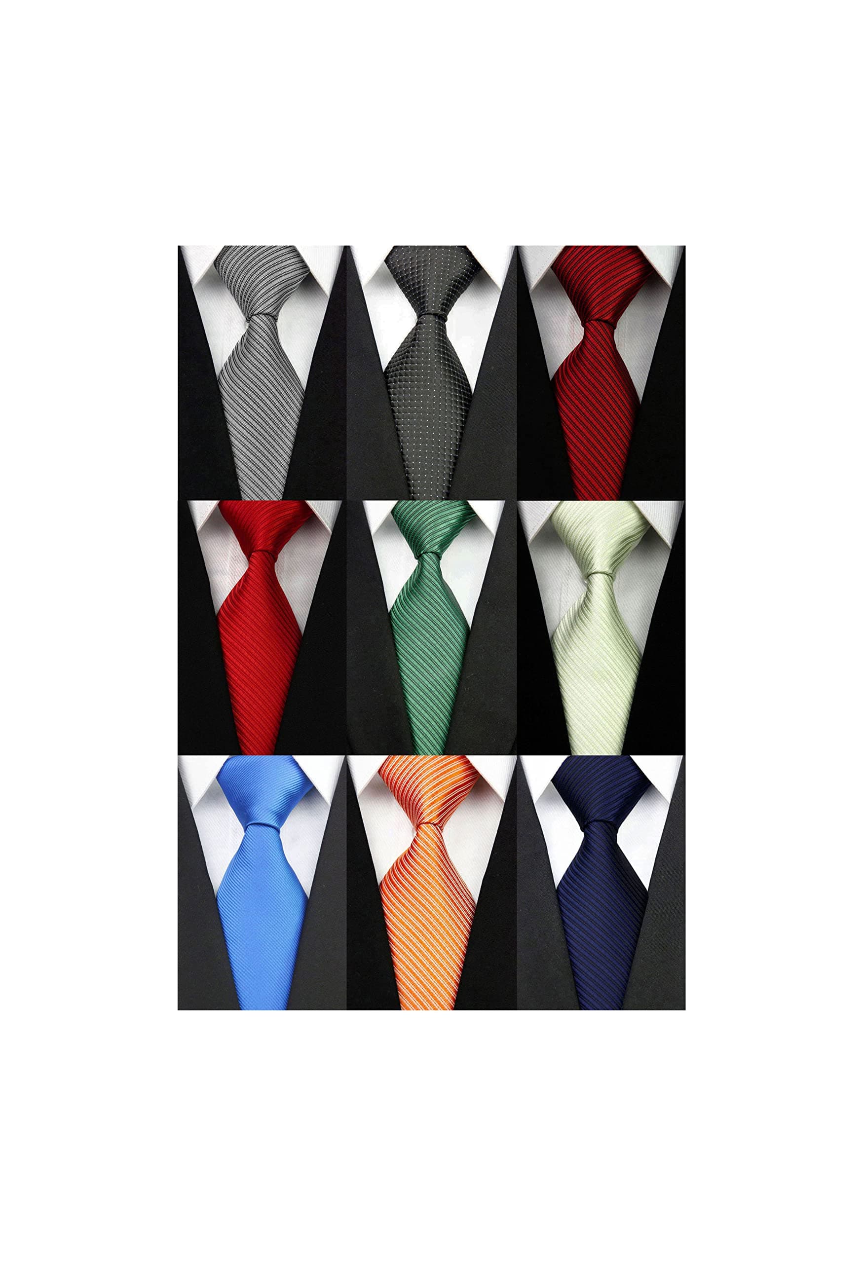 9 PCS Solid Ties for men