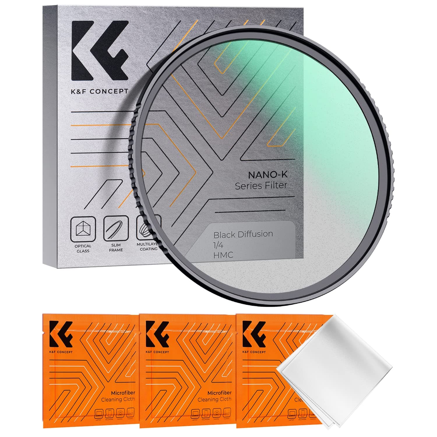 K&F CONCEPT 67mm Black Diffusion 1/4 Filter Mist Cinematic Effect Filter with 18 Multi-Layer Coatings for Video/Vlog/Portrait Photography (K-Series)