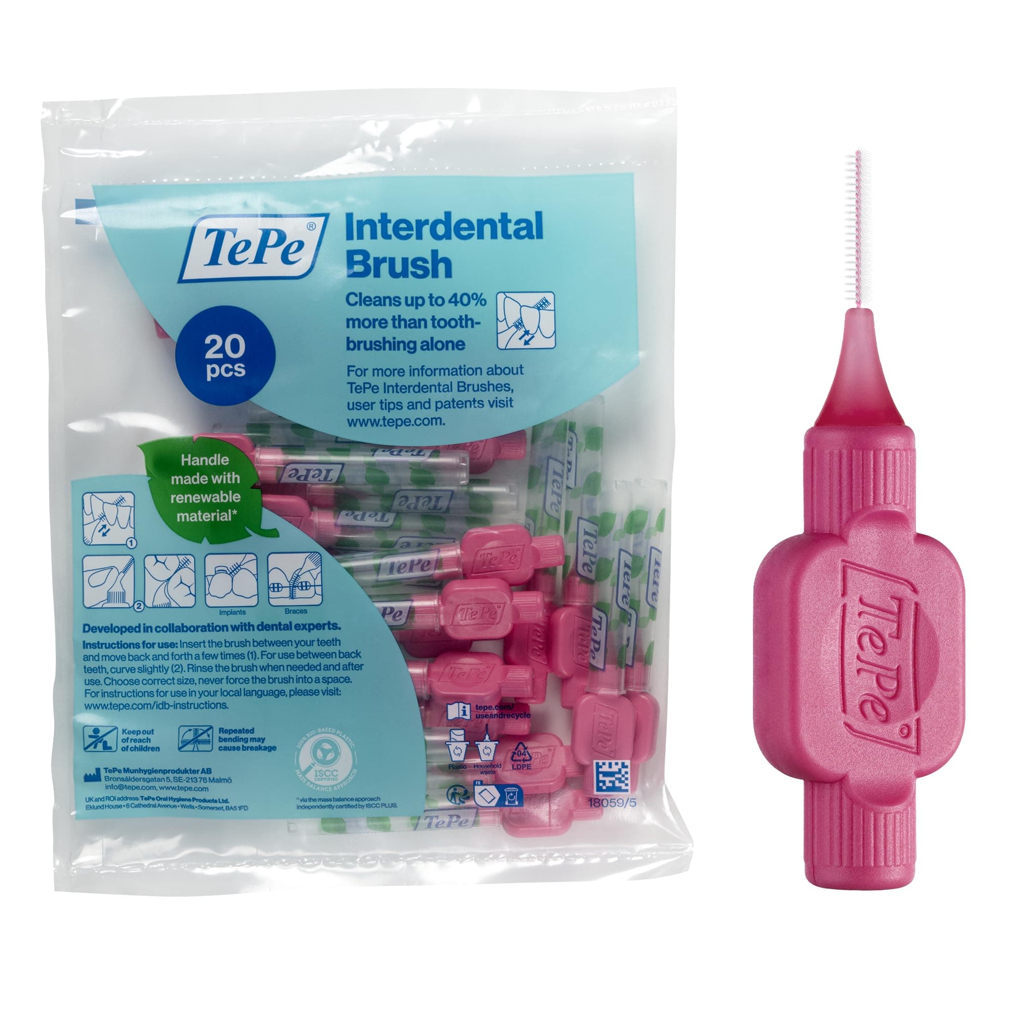 - Interdental Brush Original Pink 0.4 mm 20-Pack