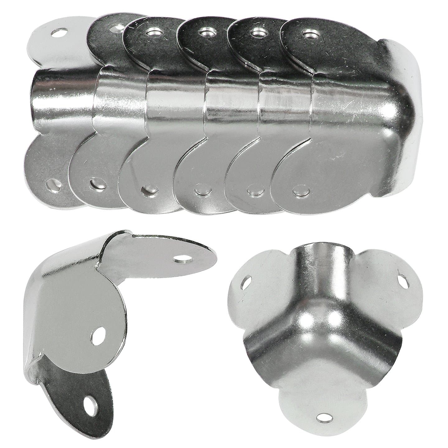 Reliable Hardware Company RH-1510-8-A Set of 8 3-Leg Amp / Cabinet Corner, Nickel