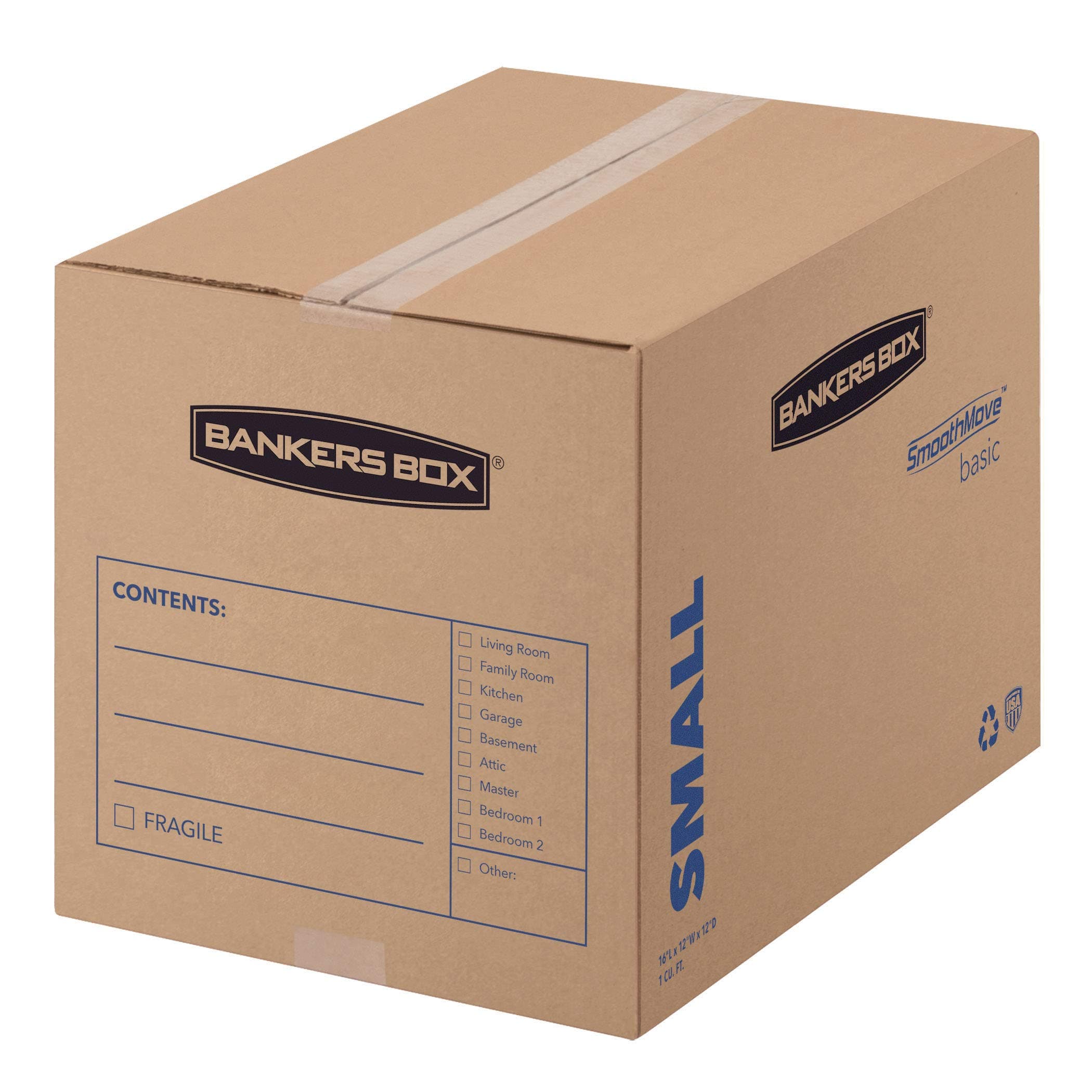 Small Moving Box 15 Pack, Pre-Printed for Labeling, 16.5-in x 12.25-in x 12.675-in (7713802)