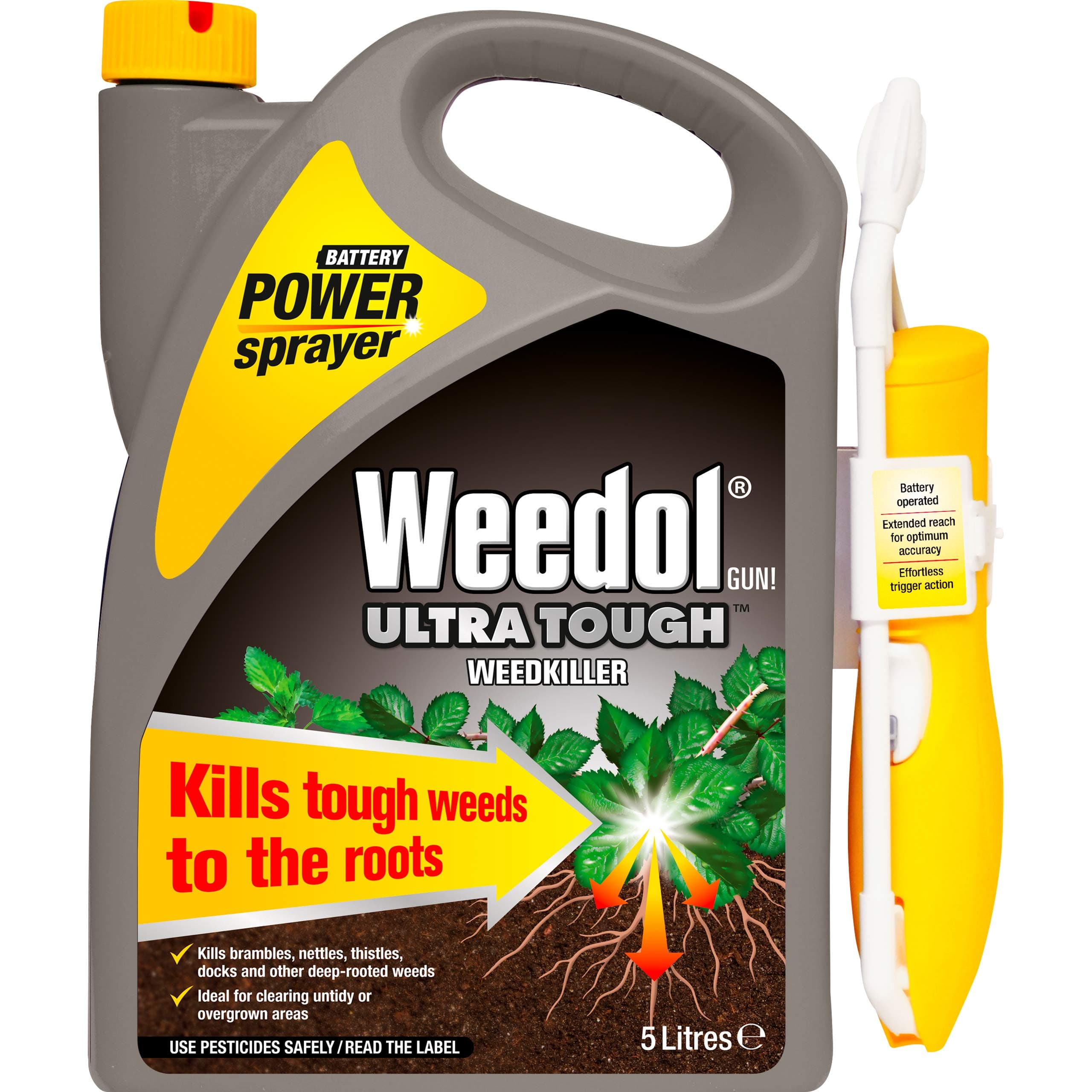 Weedol Ultra Tough Weedkiller, Battery Power Sprayer, 5 Litre