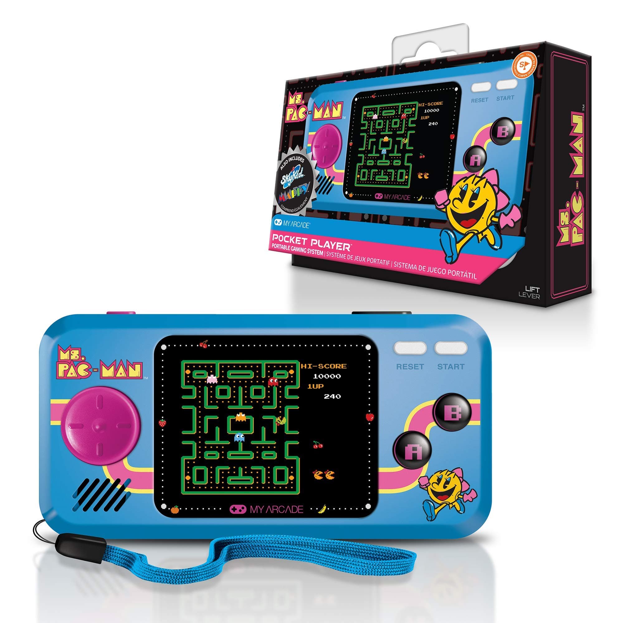 My Arcade Ms. Pac-Man Pocket Player Handheld Game Console: 3 Built In Games