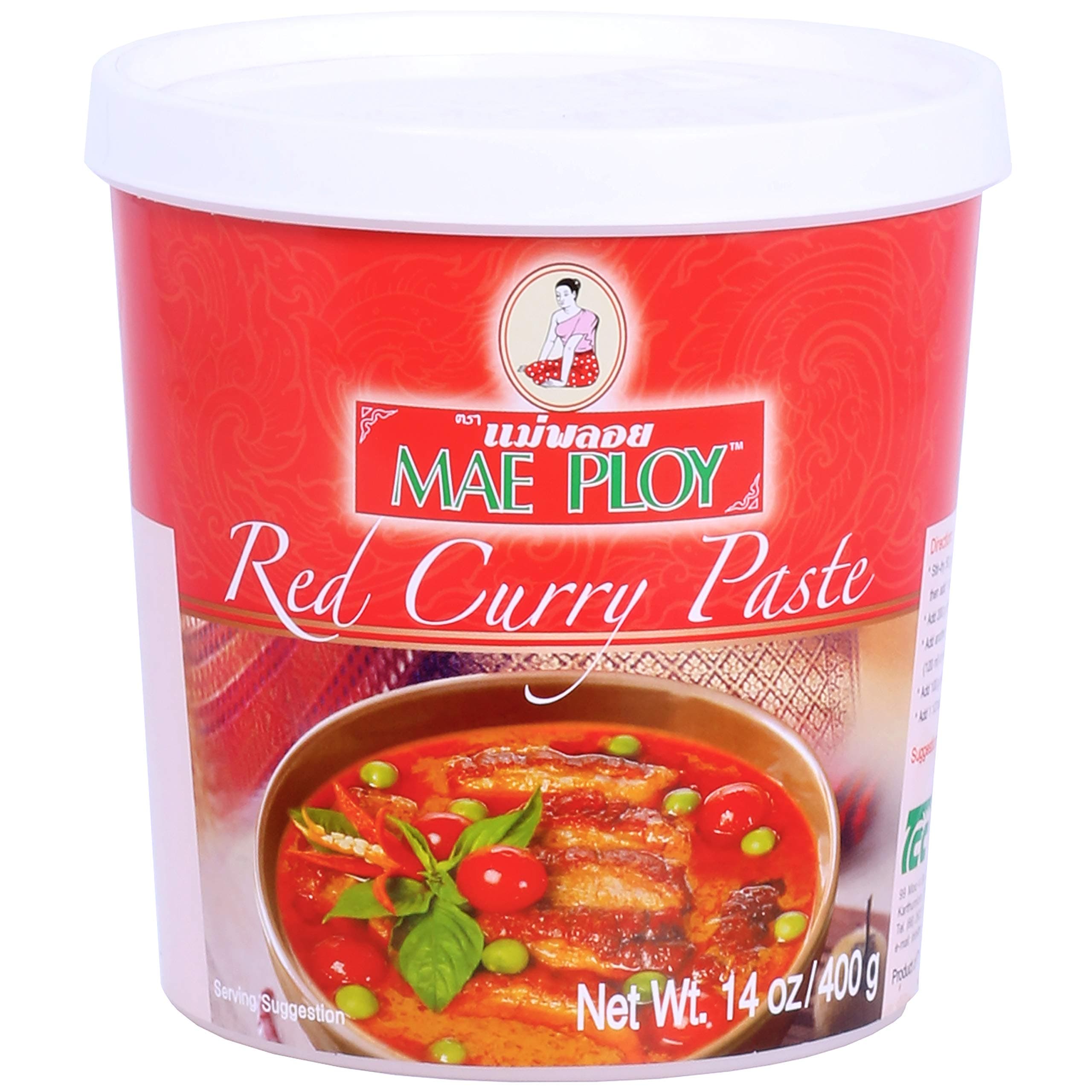 Red Curry Paste, Authentic Thai Red Curry Paste For Thai Curries And Other Dishes, Aromatic Blend Of Herbs, Spices And Shrimp Paste, No MSG, Preservatives Or Artificial Coloring (14oz Tub)