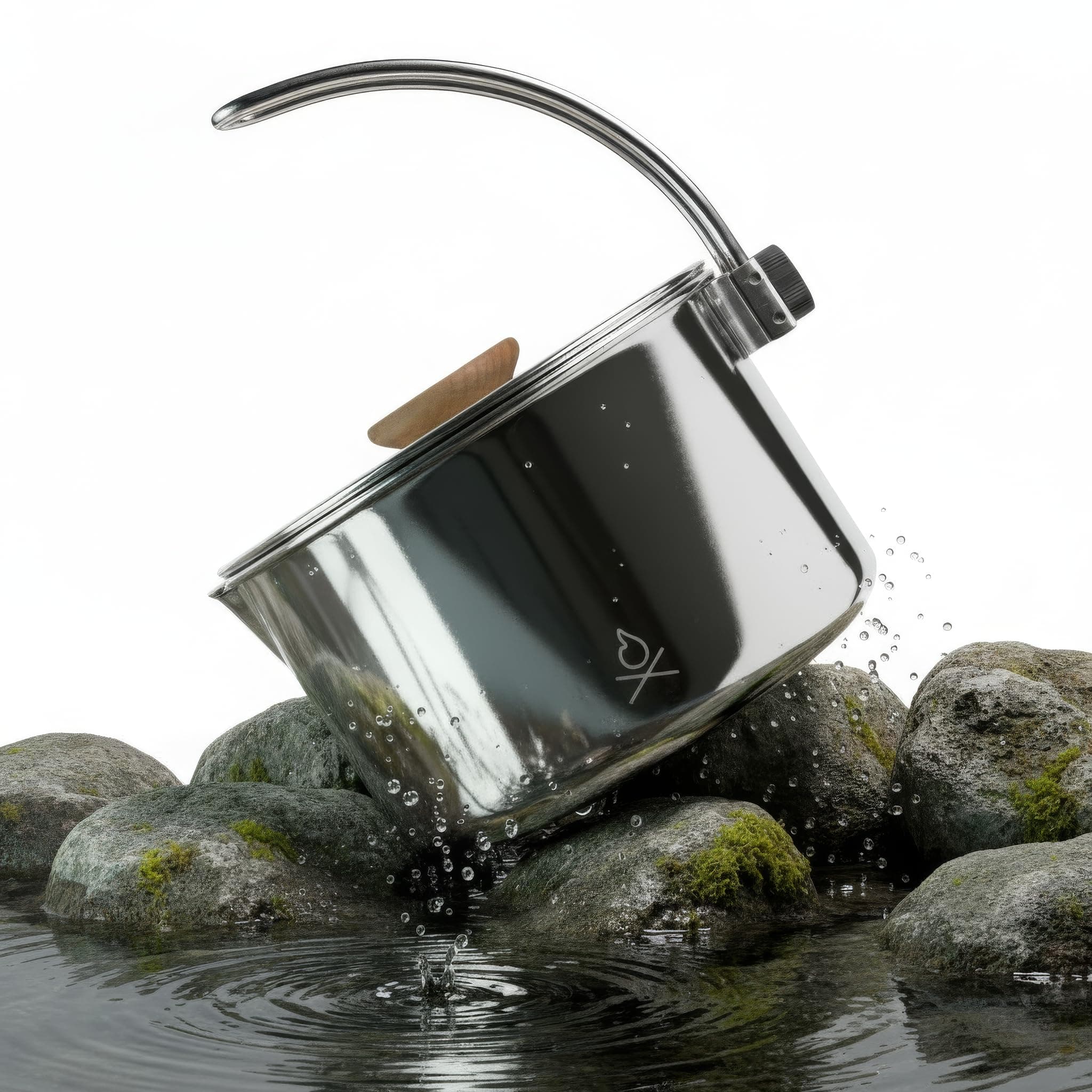 Kessel Camp Kettle – 37 fl oz (1.1L) Camping Pot with Locking Lid, Hanger & Canvas Bag – Bushcraft Coffee & Tea Kettle, Outdoor Cooking Camping Essentials