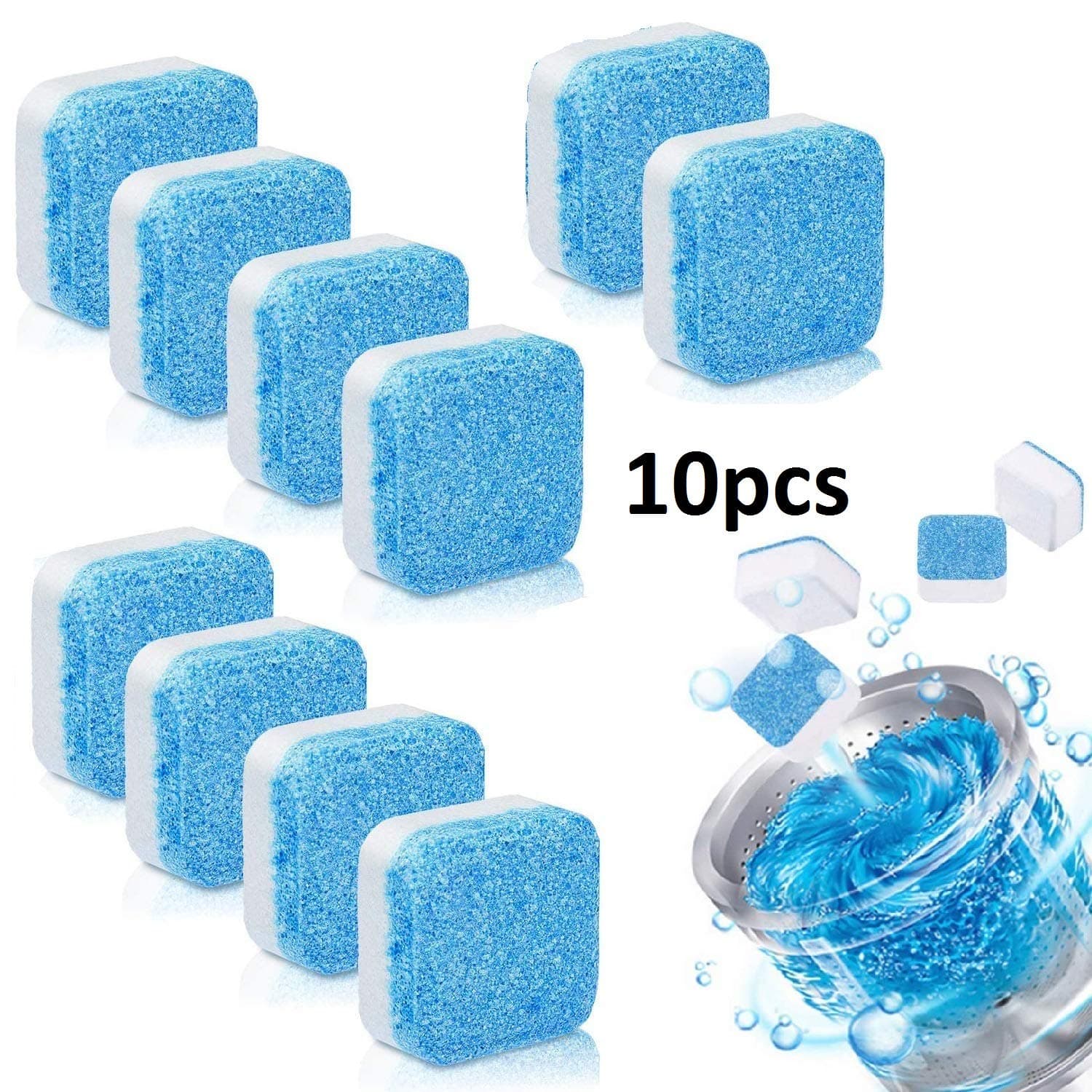 Effervescent Tablet Washer Cleaner,Solid Washing Machine Cleaner,Deep Cleaning Remover with Triple Decontamination for Bath Room Kitchen (15pcs)