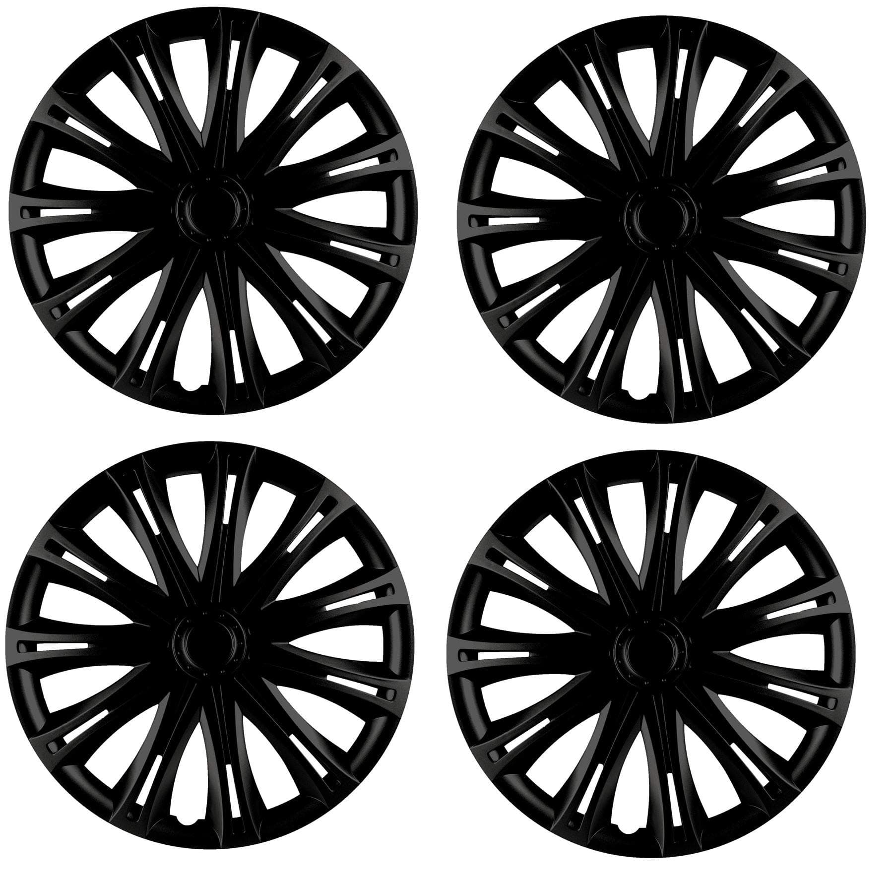 UKB4C4x Wheel Trims Hub Caps 14" Covers fits Peugeot 106 107 108 206 207 208 Black