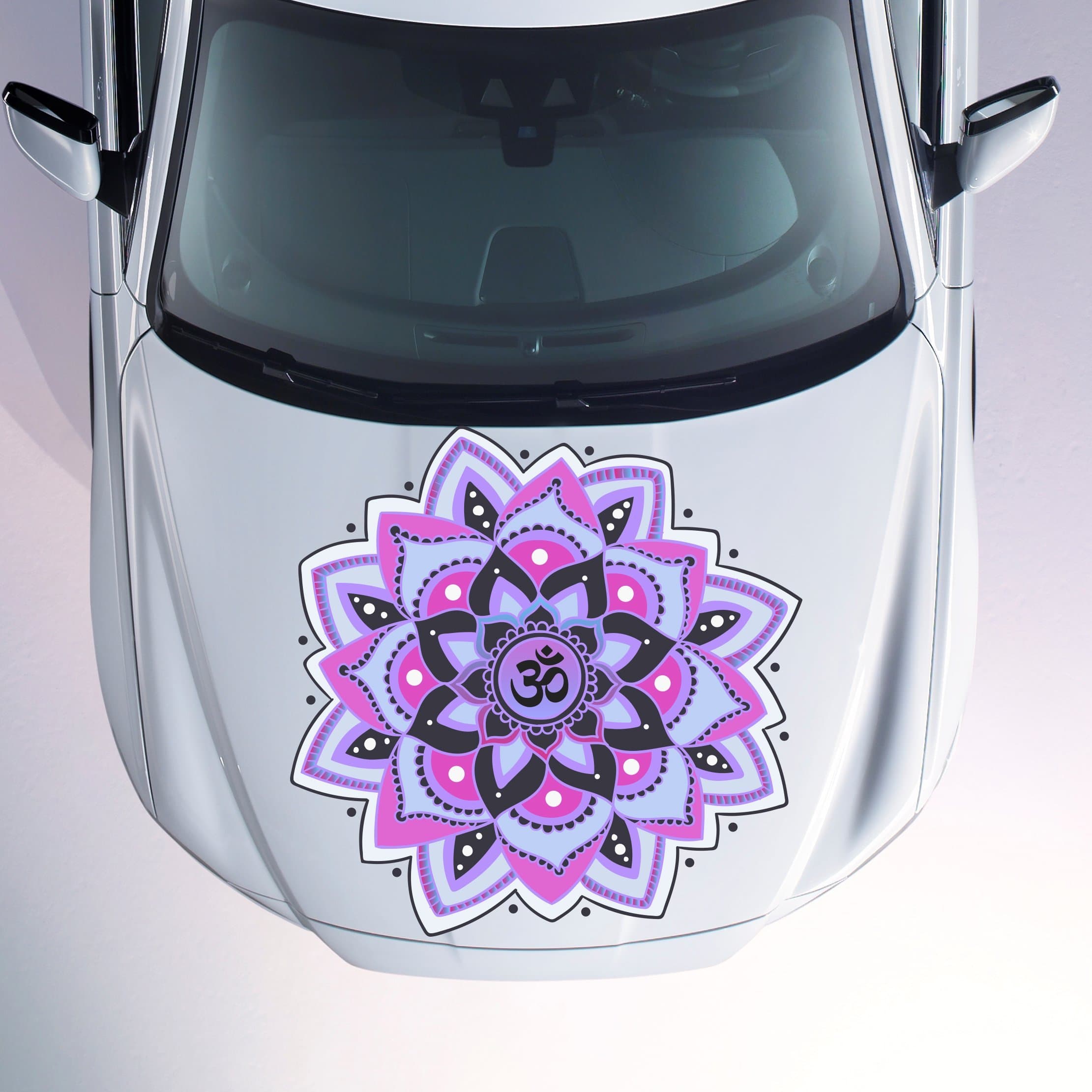 Auto Hood Decals Vinyl Sticker Mandala Full Color Multicolor Yoga Pattern Mehndi Decorations Car Hood Decorations DD105