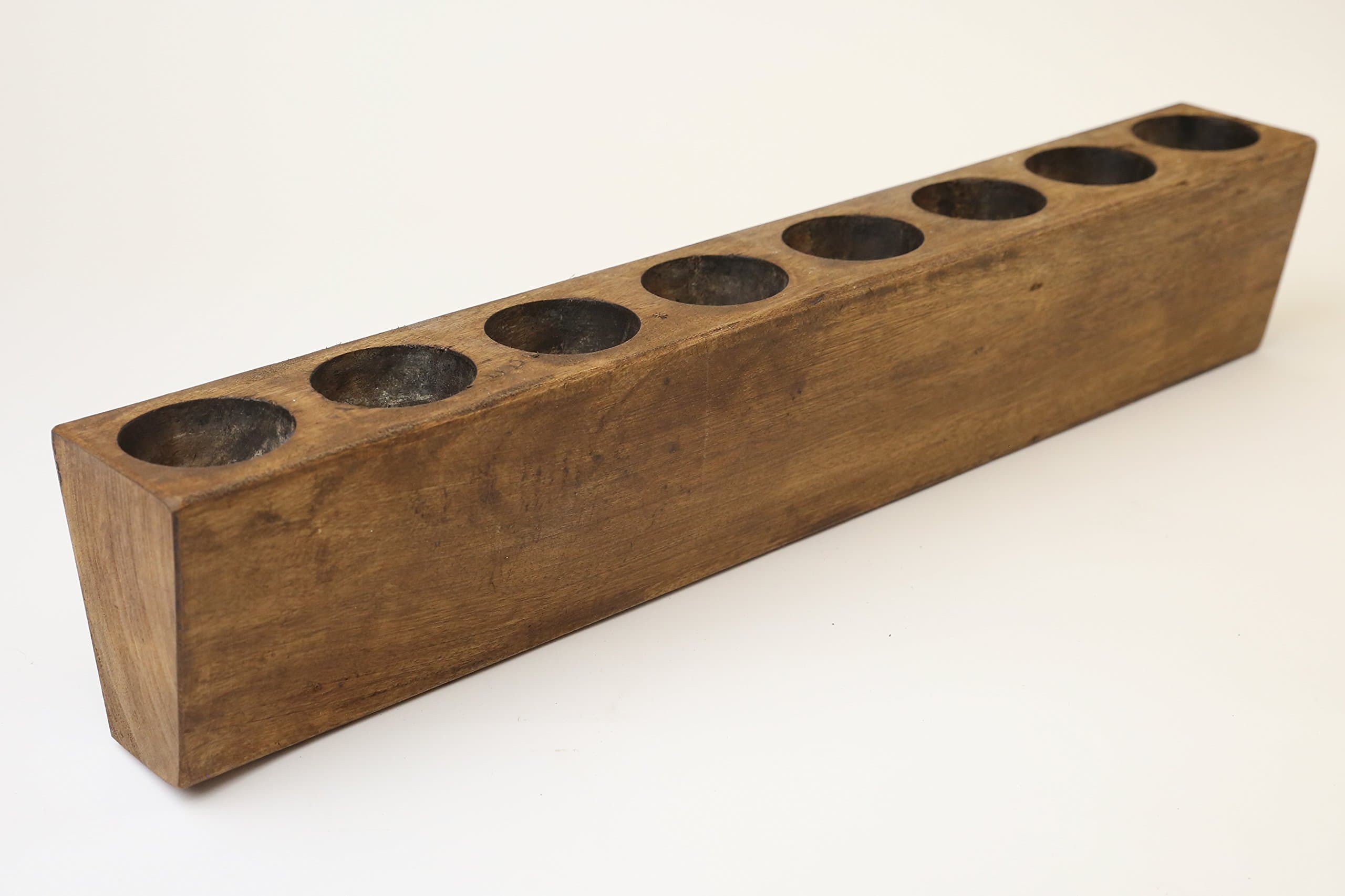 8 Hole Rustic Wooden Sugarmold-Solid Wood-Candleholder