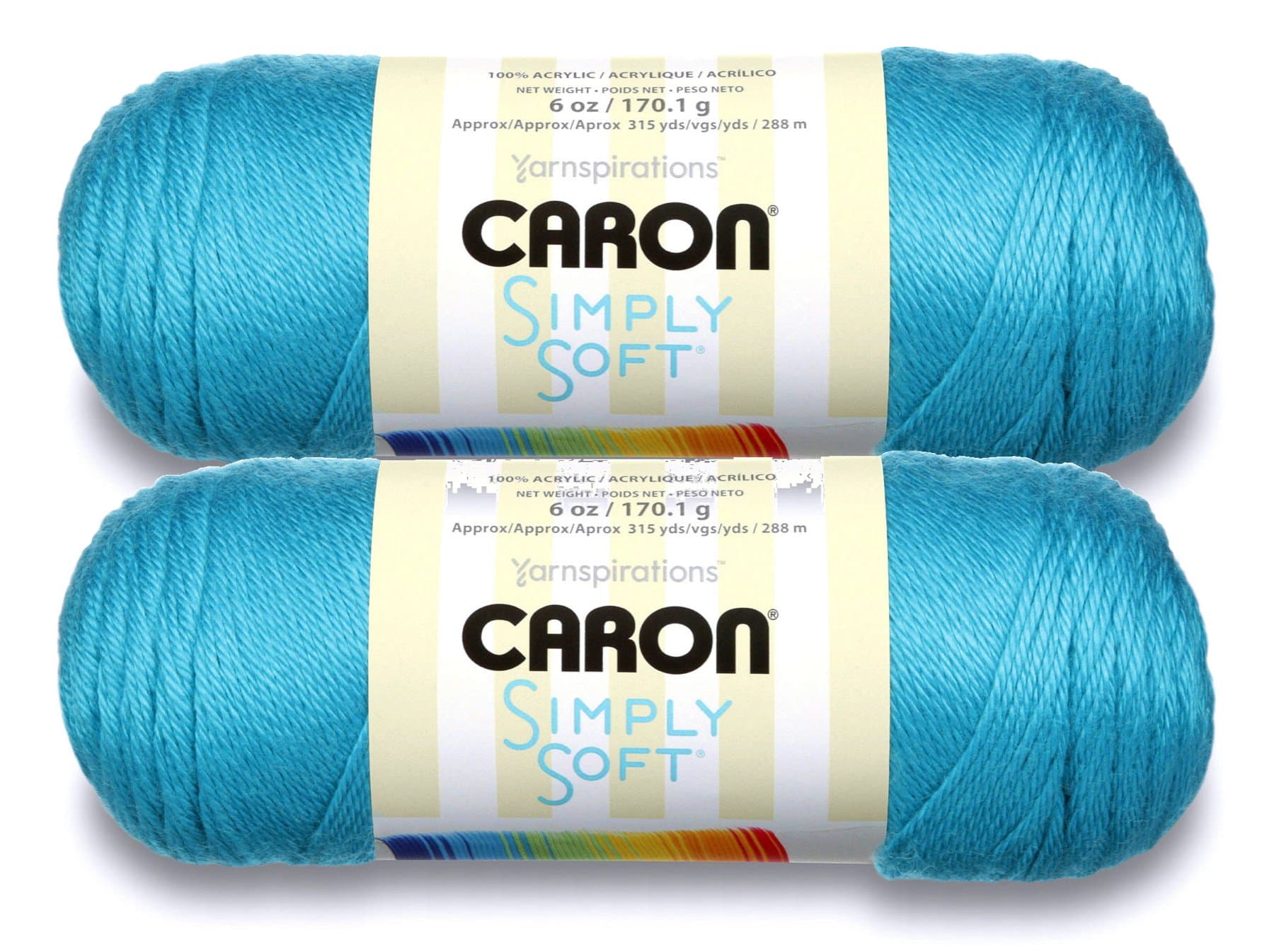 Bulk Buy: Caron Simply Soft Yarn Solids (2-Pack) (Blue Mint)